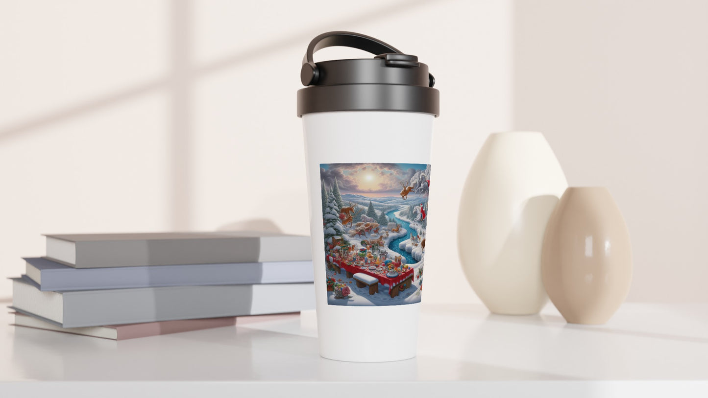 White 15oz Stainless Steel Travel Mug - Winter 83