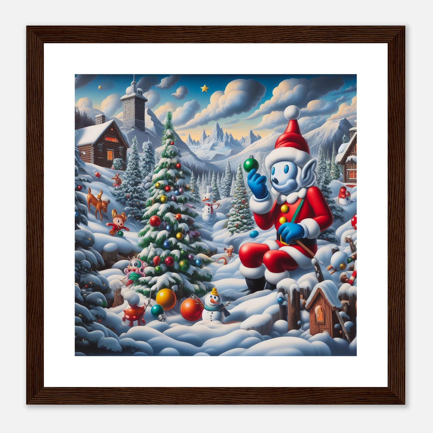 Wall Art - Winter 42 - Snowman and Christmas tree