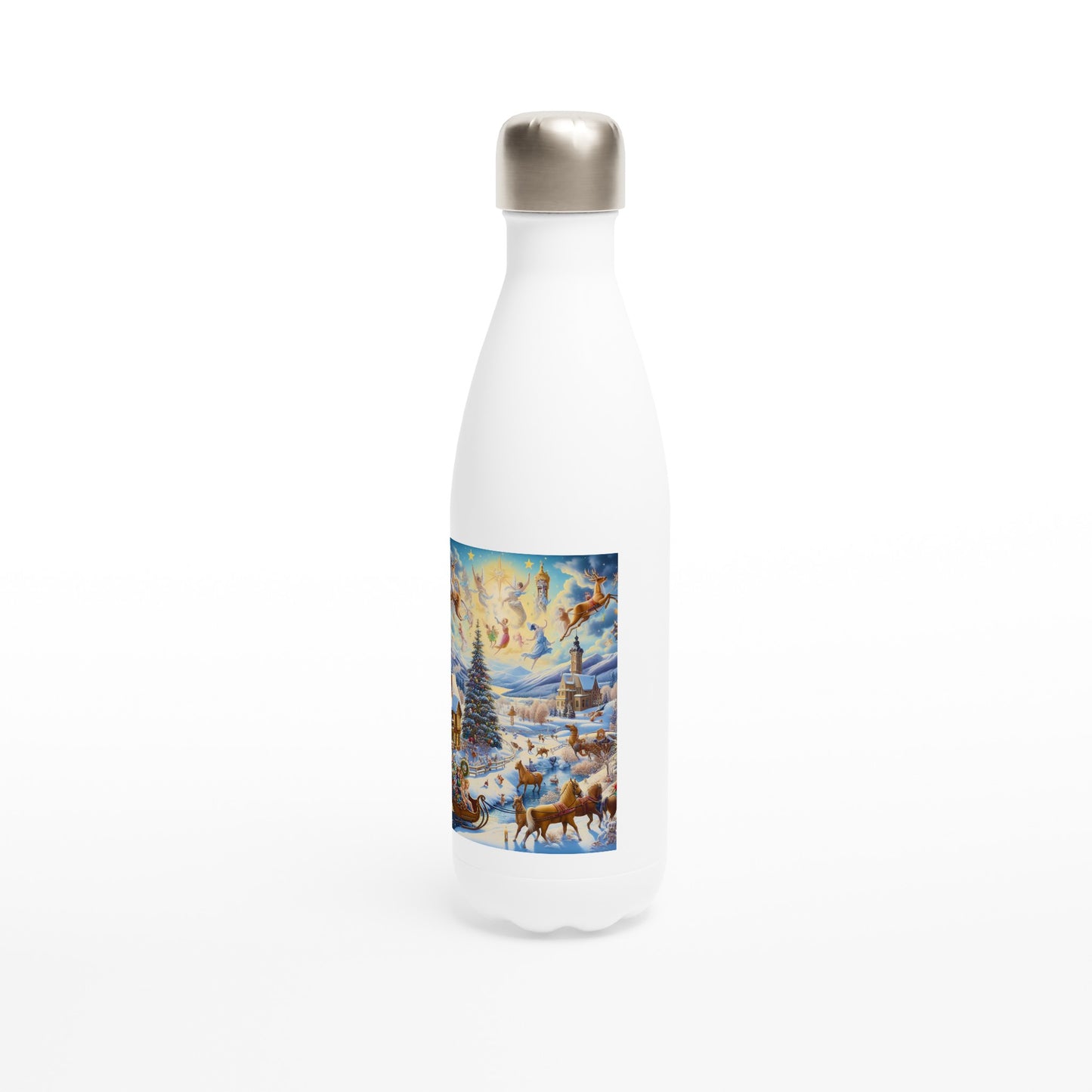 White 17oz Stainless Steel Water Bottle - Winter 197