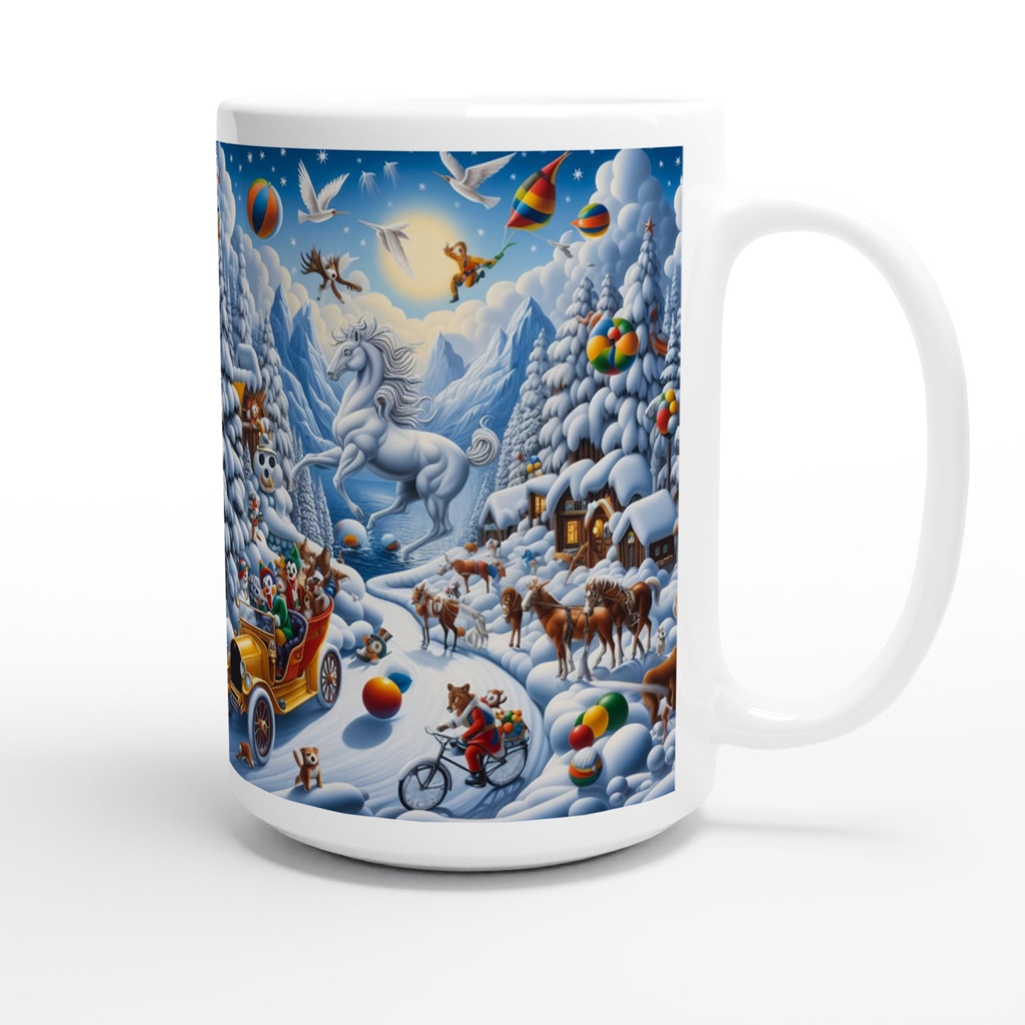 White 15oz Ceramic Mug  - Winter 161