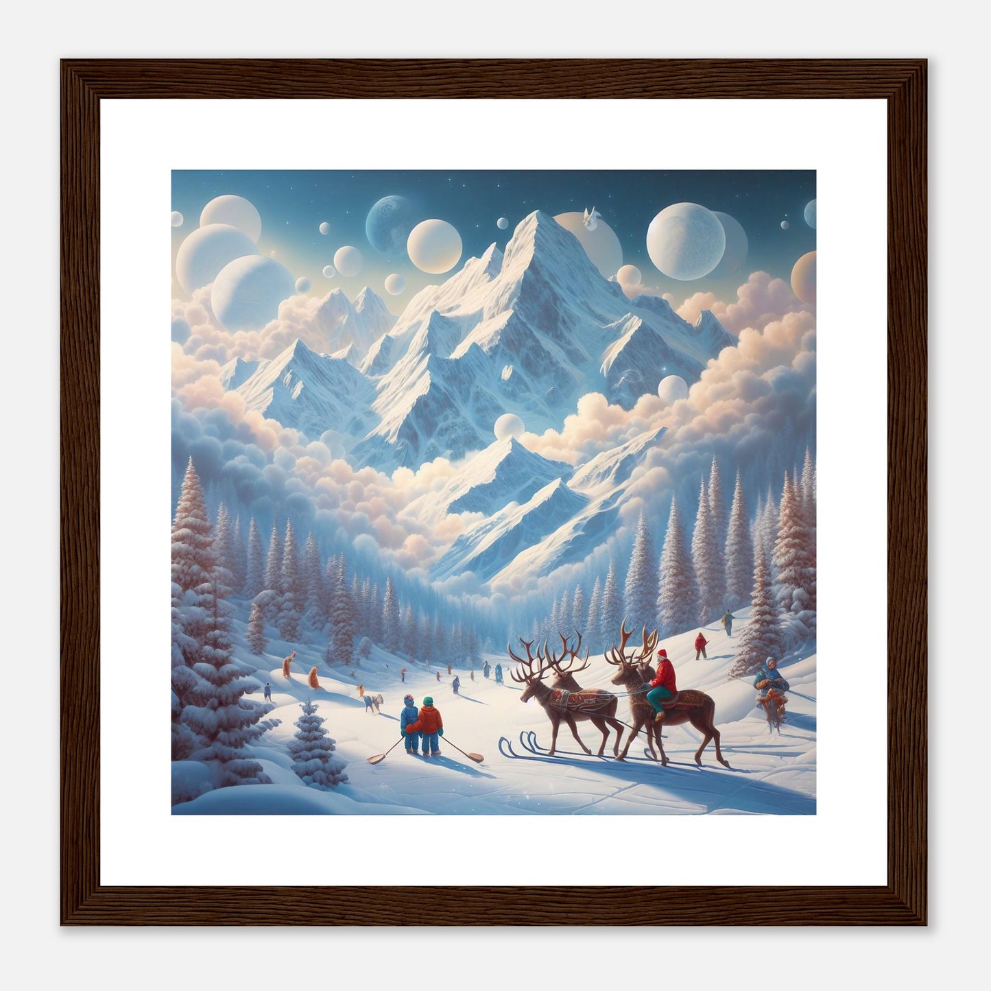 Wall Art - Winter 34 - Deer and planets