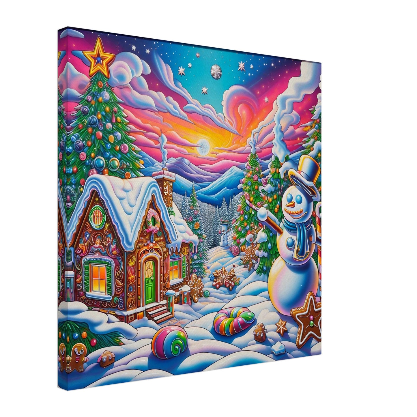 Wall art - Snowman and Gingerbread House