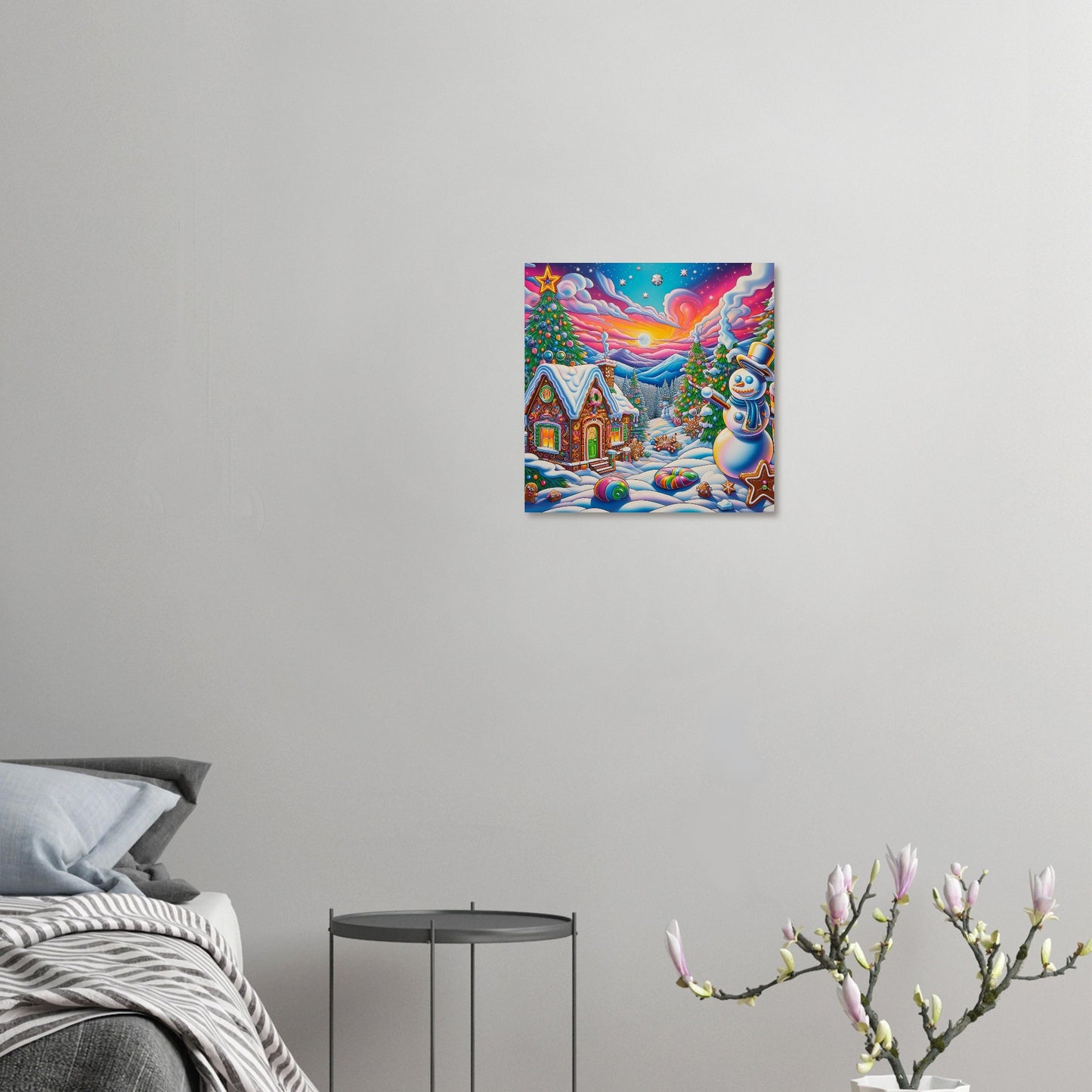 Wall art - Snowman and Gingerbread House