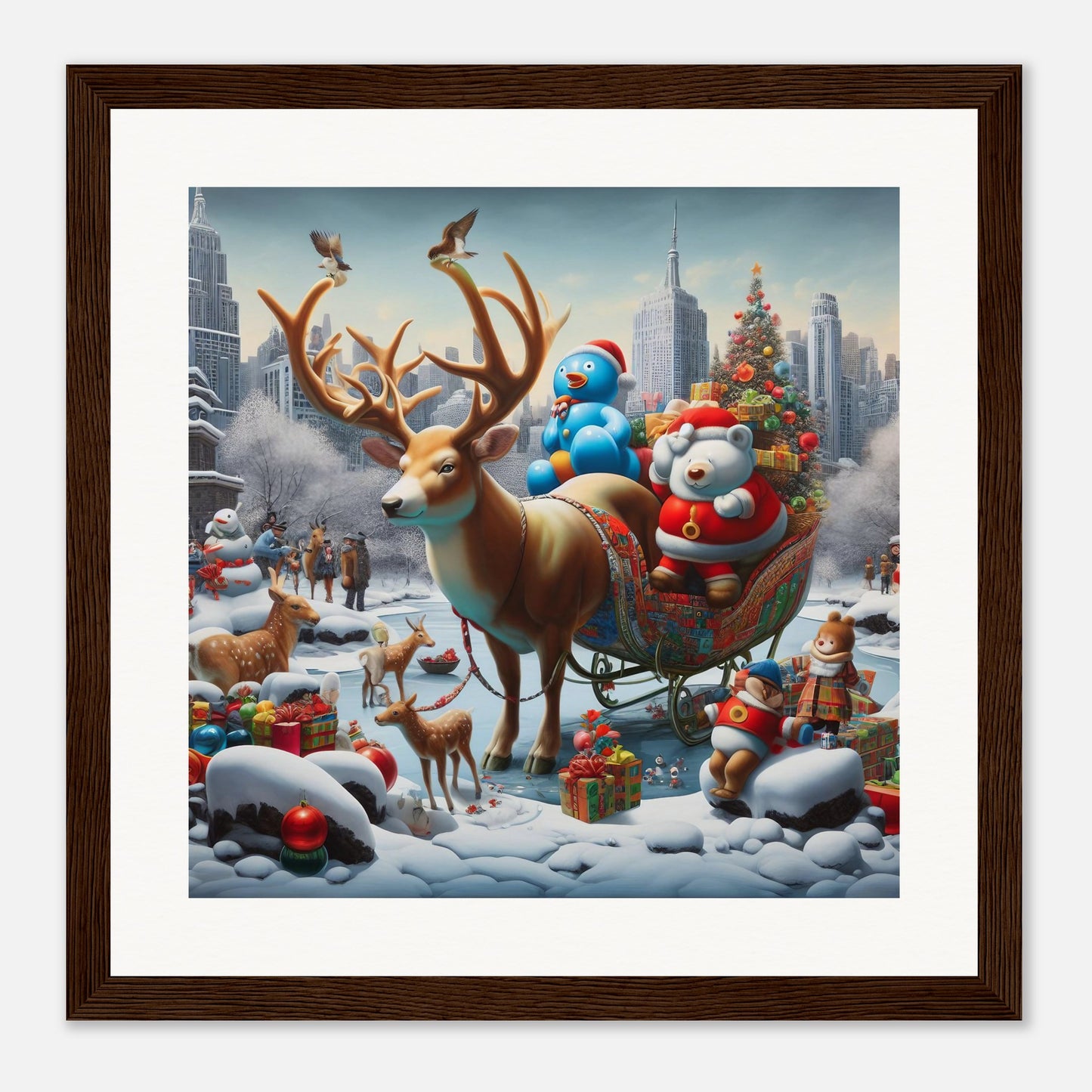 Wall Art - Winter 31 - Reindeer and polar bear