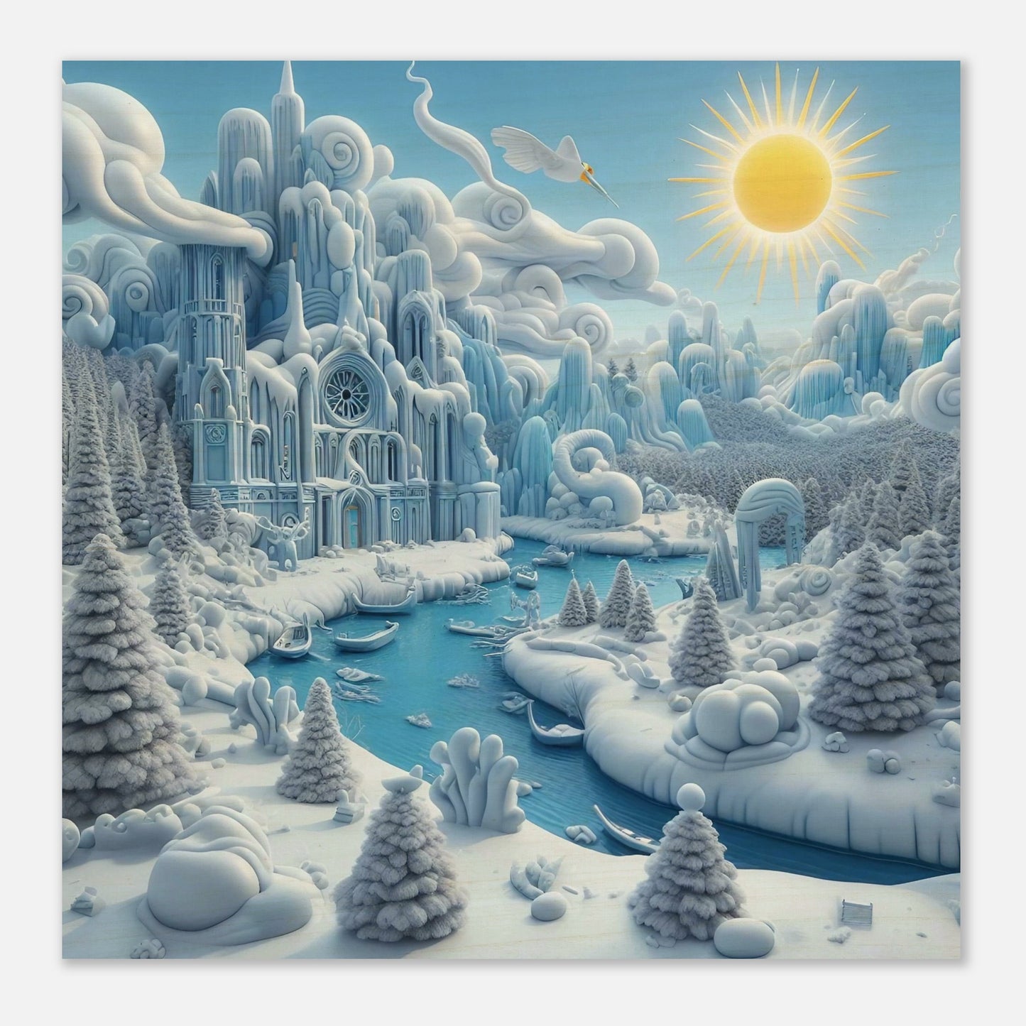 Wall art - Frozen Castle by a river