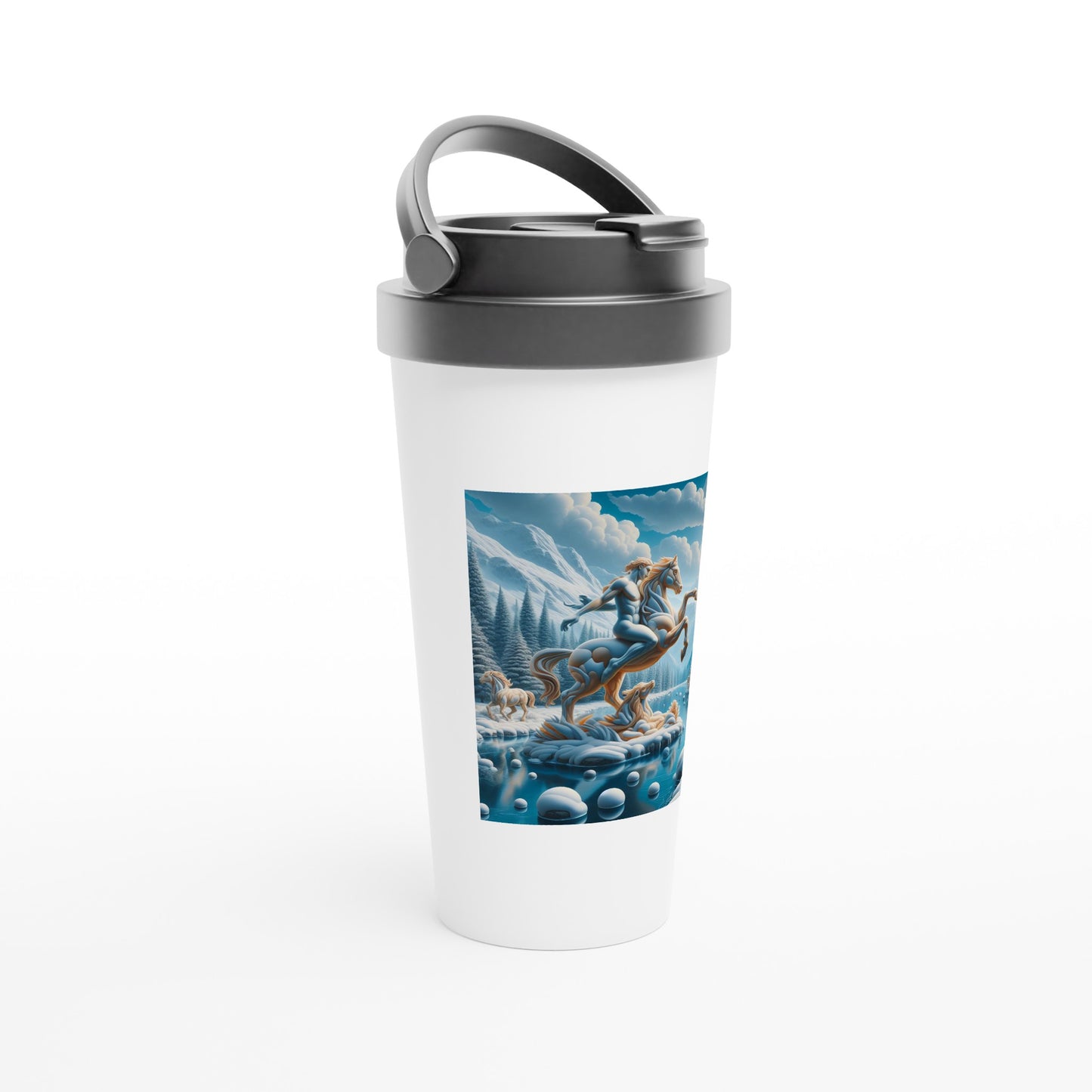 White 15oz Stainless Steel Travel Mug - Winter 76