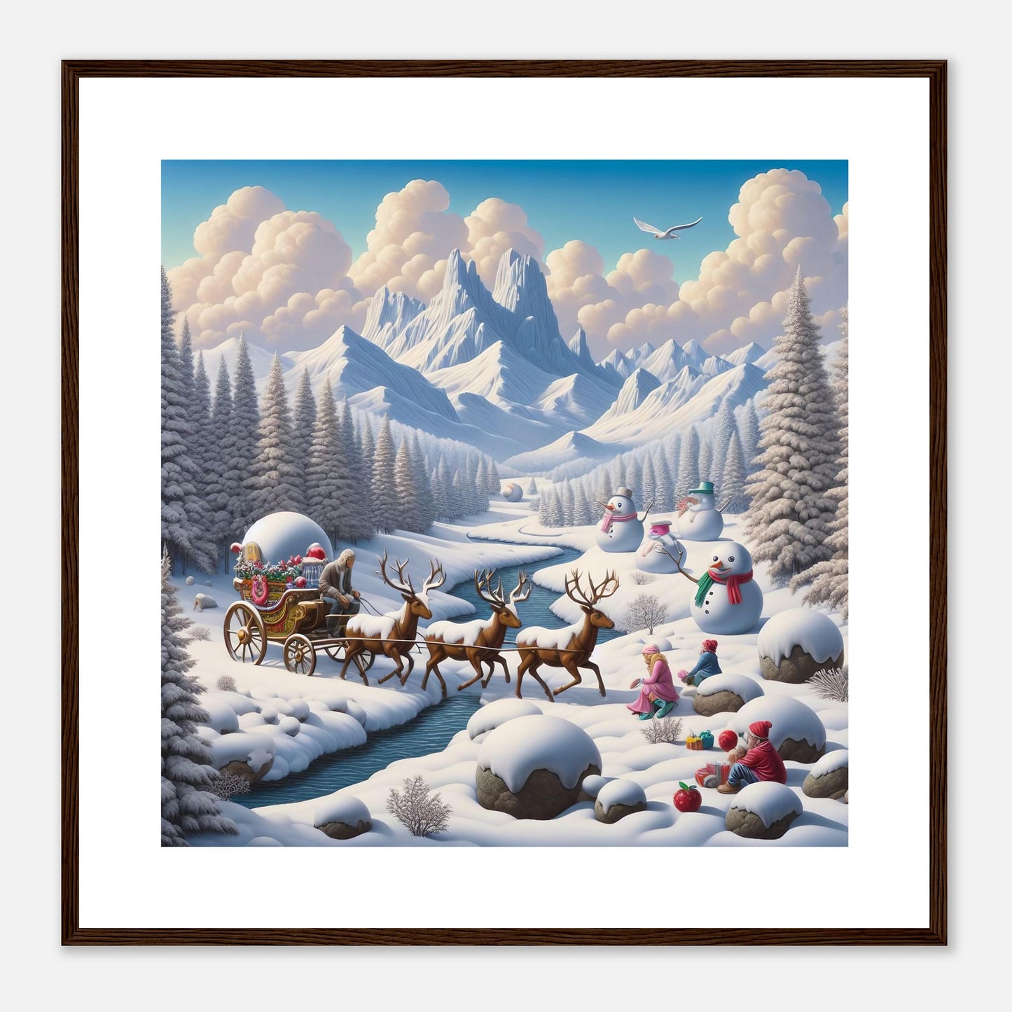 Wall Art - Winter 35 - Deer and snowmen