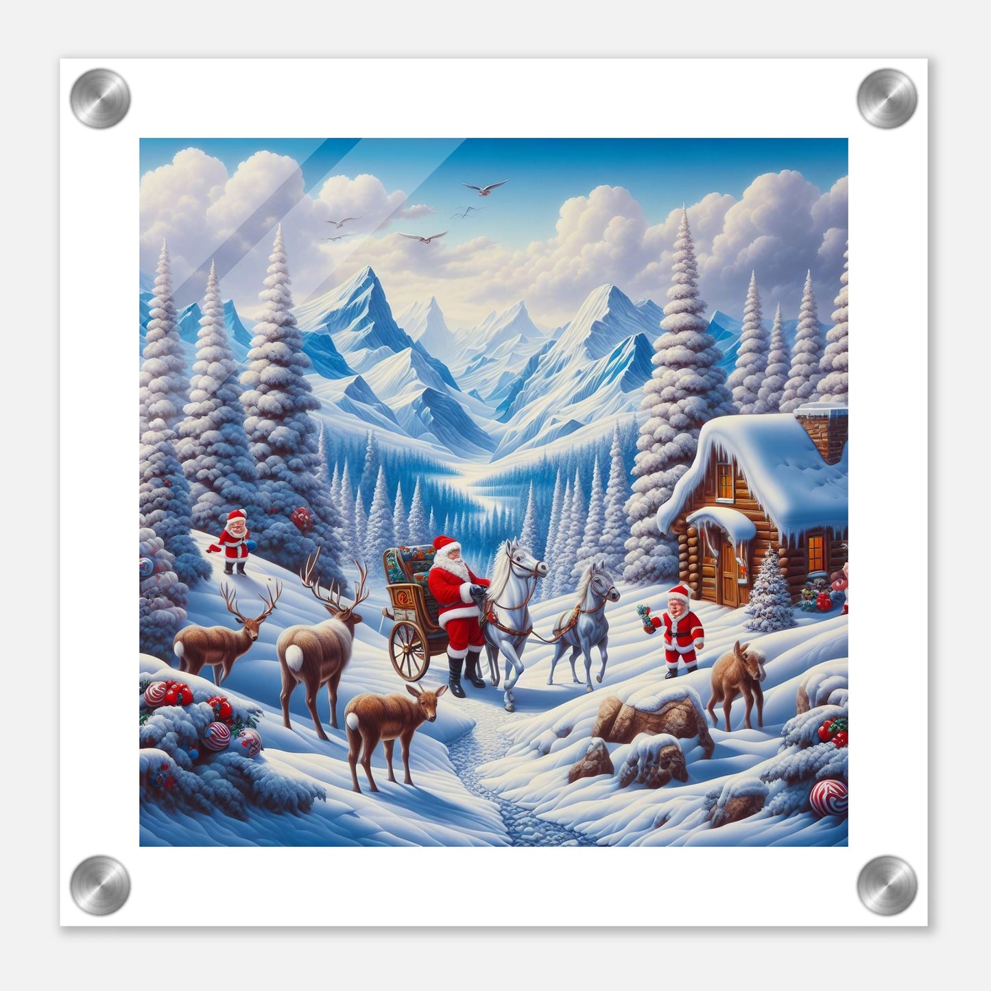 Wall Art - Winter 55 - Santa Claus and horses