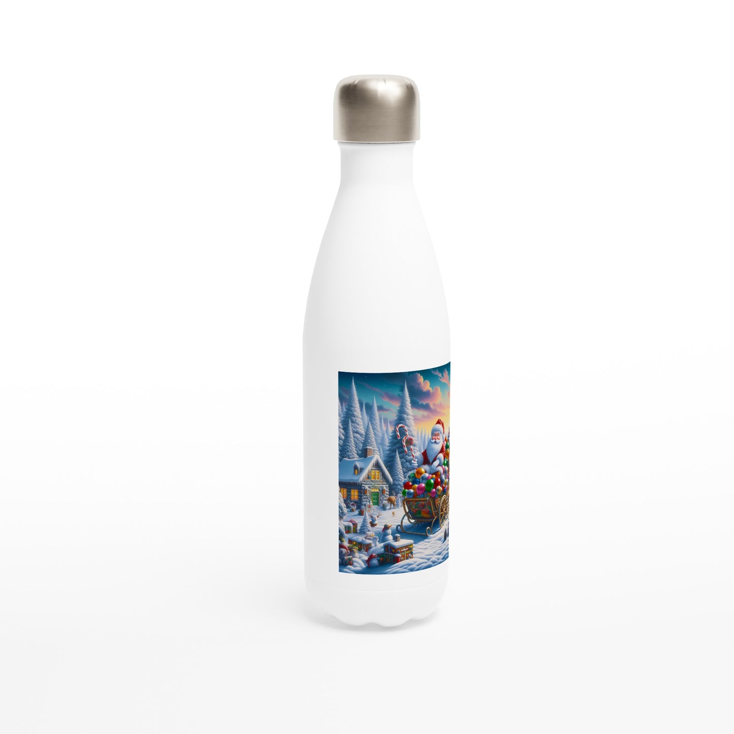 White 17oz Stainless Steel Water Bottle - Winter 220