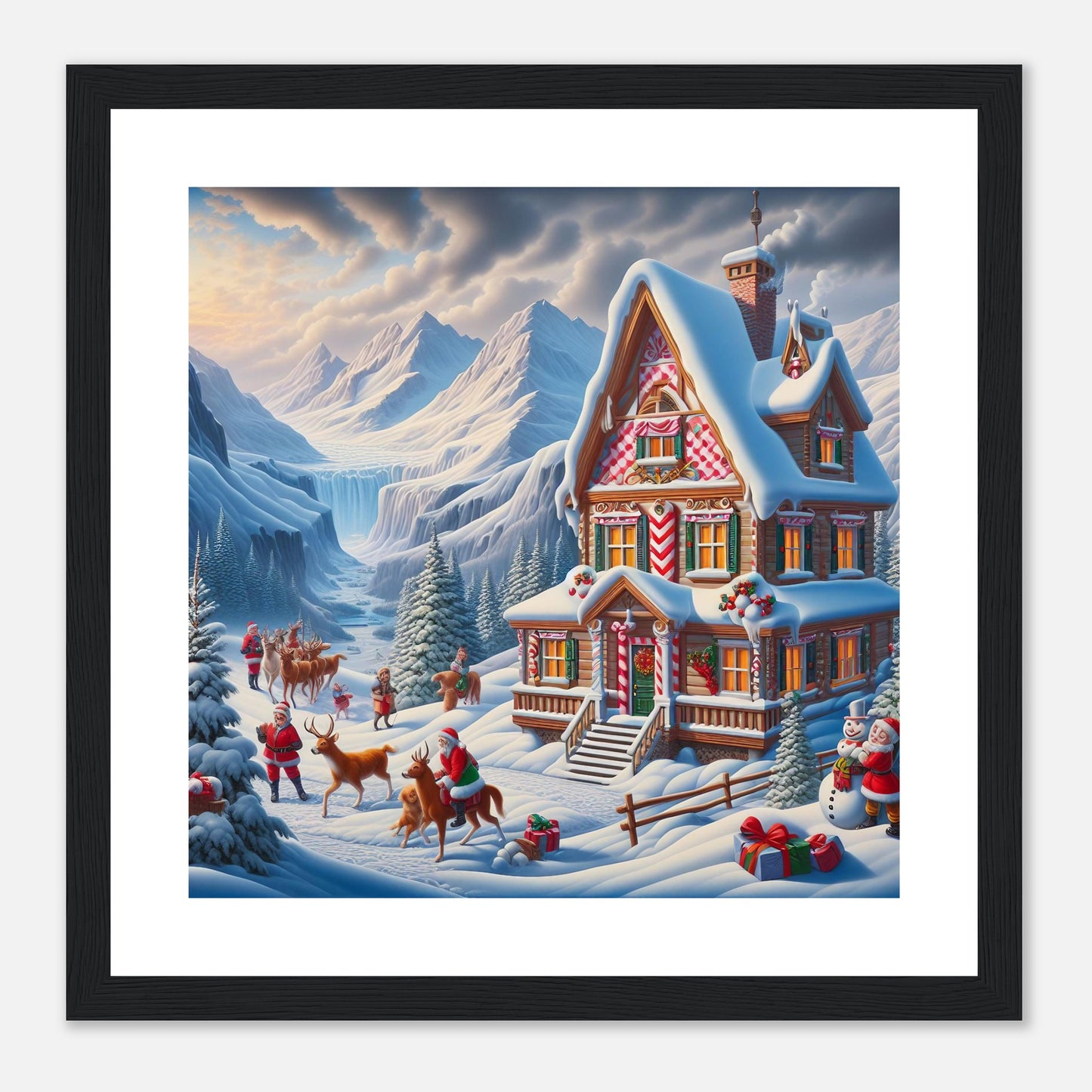 Wall Art - Winter 56 - Cottage and deer