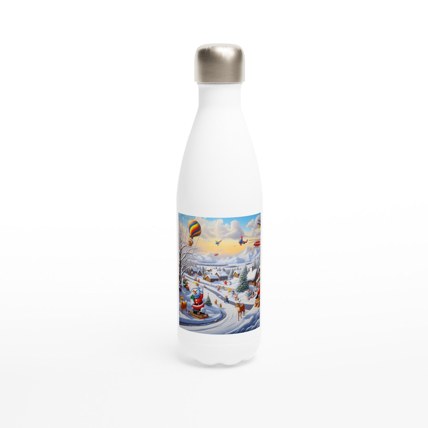 White 17oz Stainless Steel Water Bottle - Winter 192