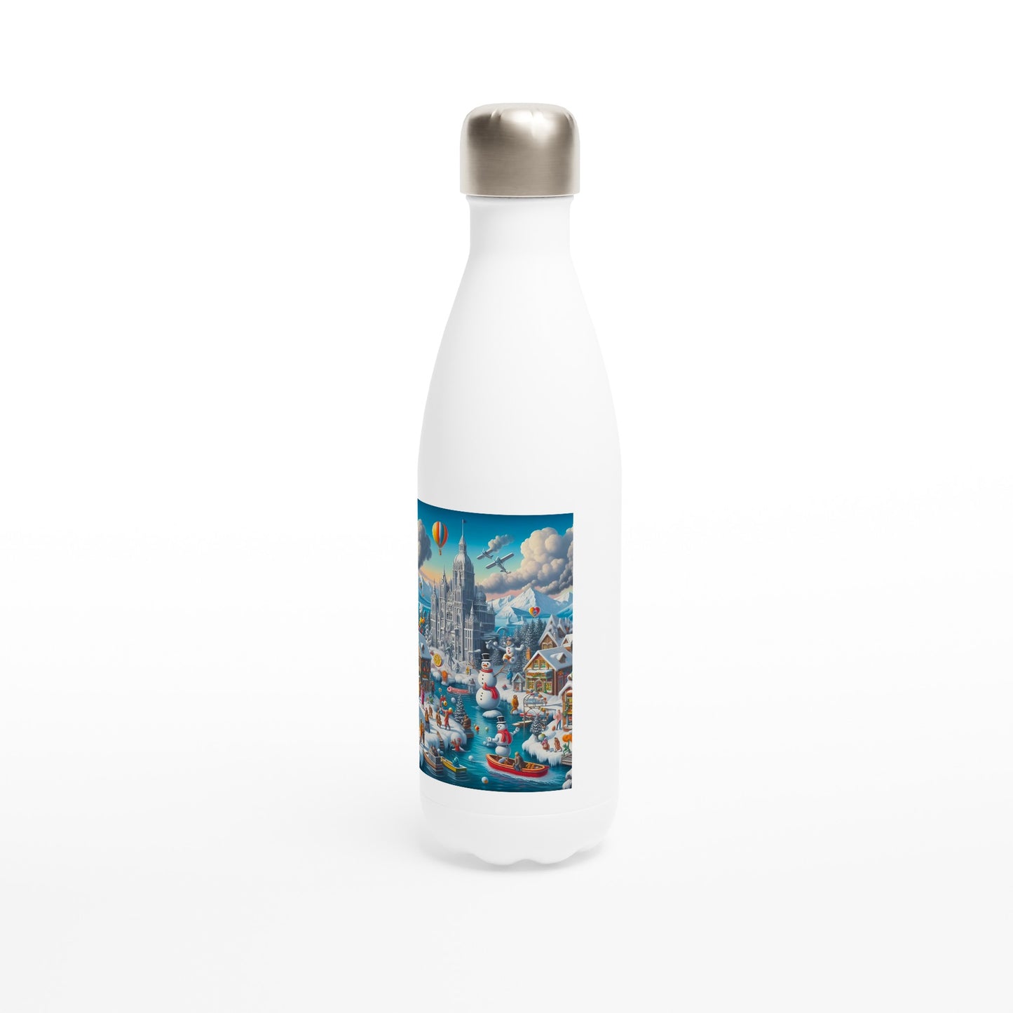 White 17oz Stainless Steel Water Bottle - Winter 207