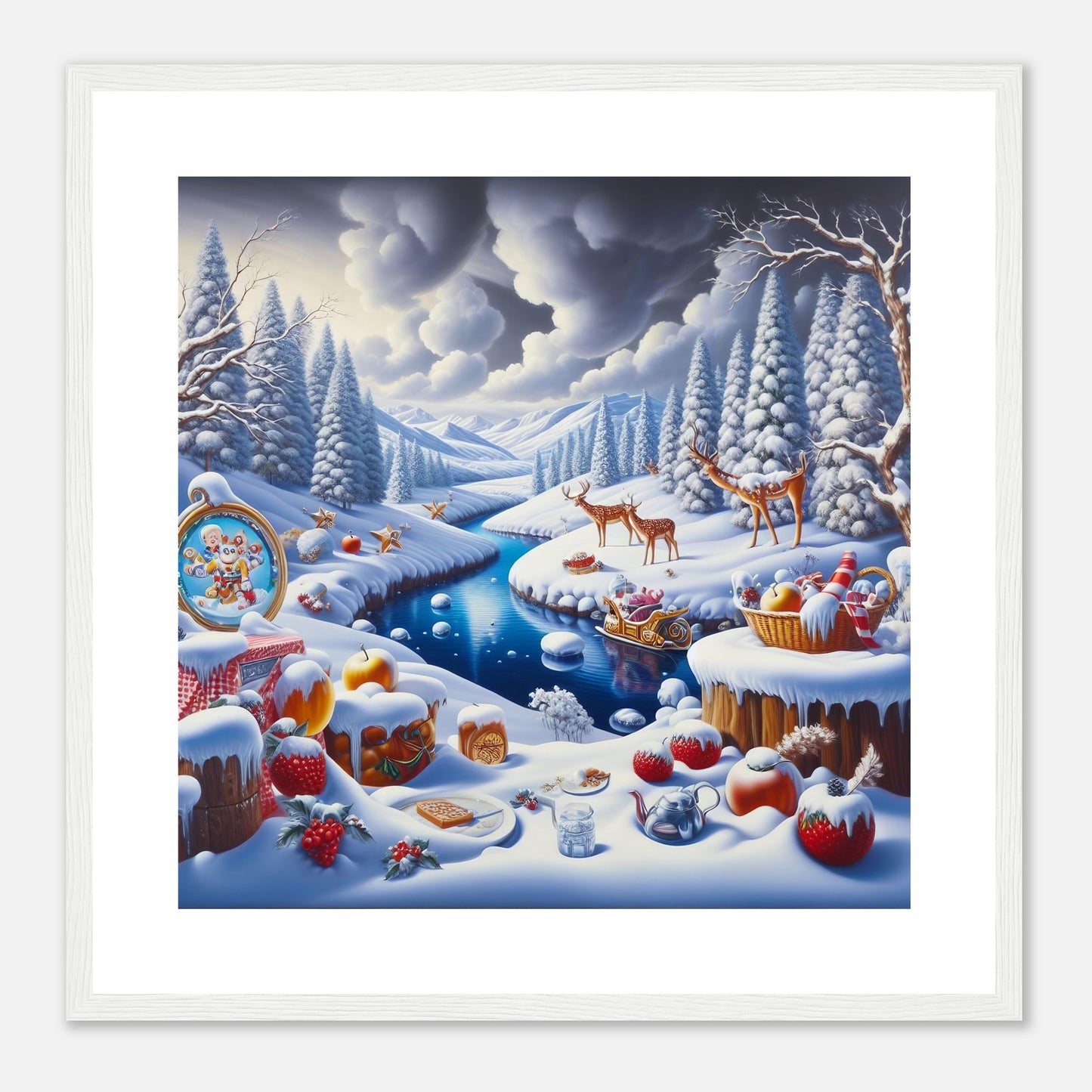 Wall Art - Winter 60 - Fruits and a river