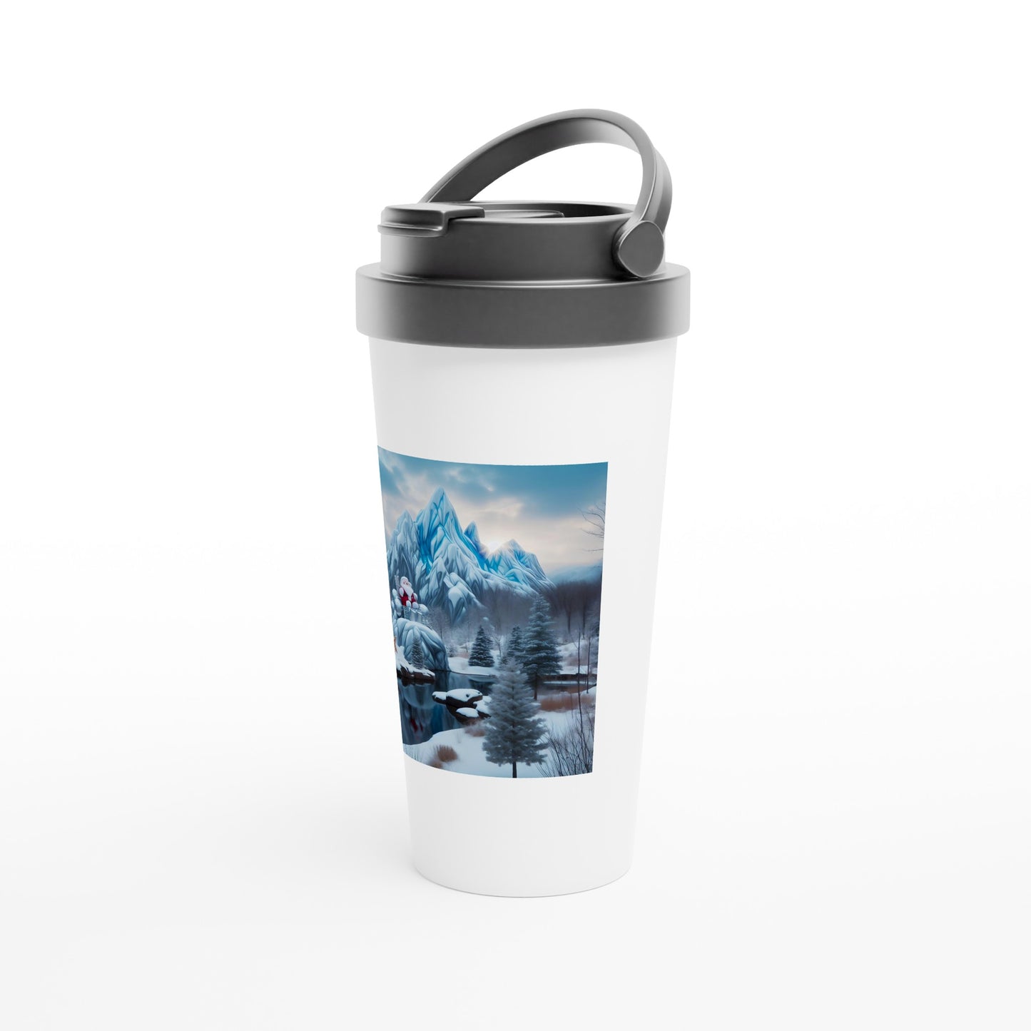 White 15oz Stainless Steel Travel Mug - Winter 168