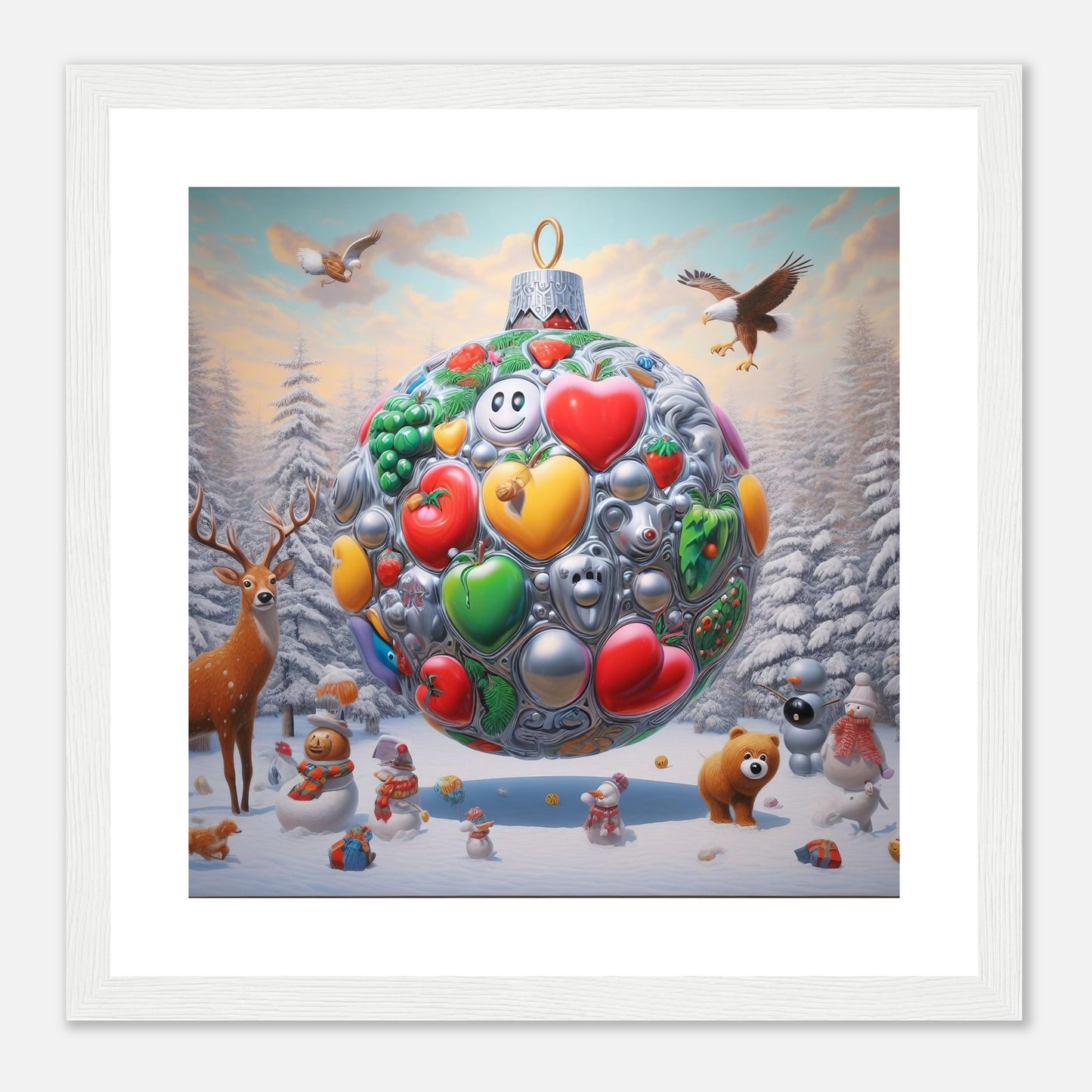 Wall Art - Winter 67 - Christmas ornament and a deer