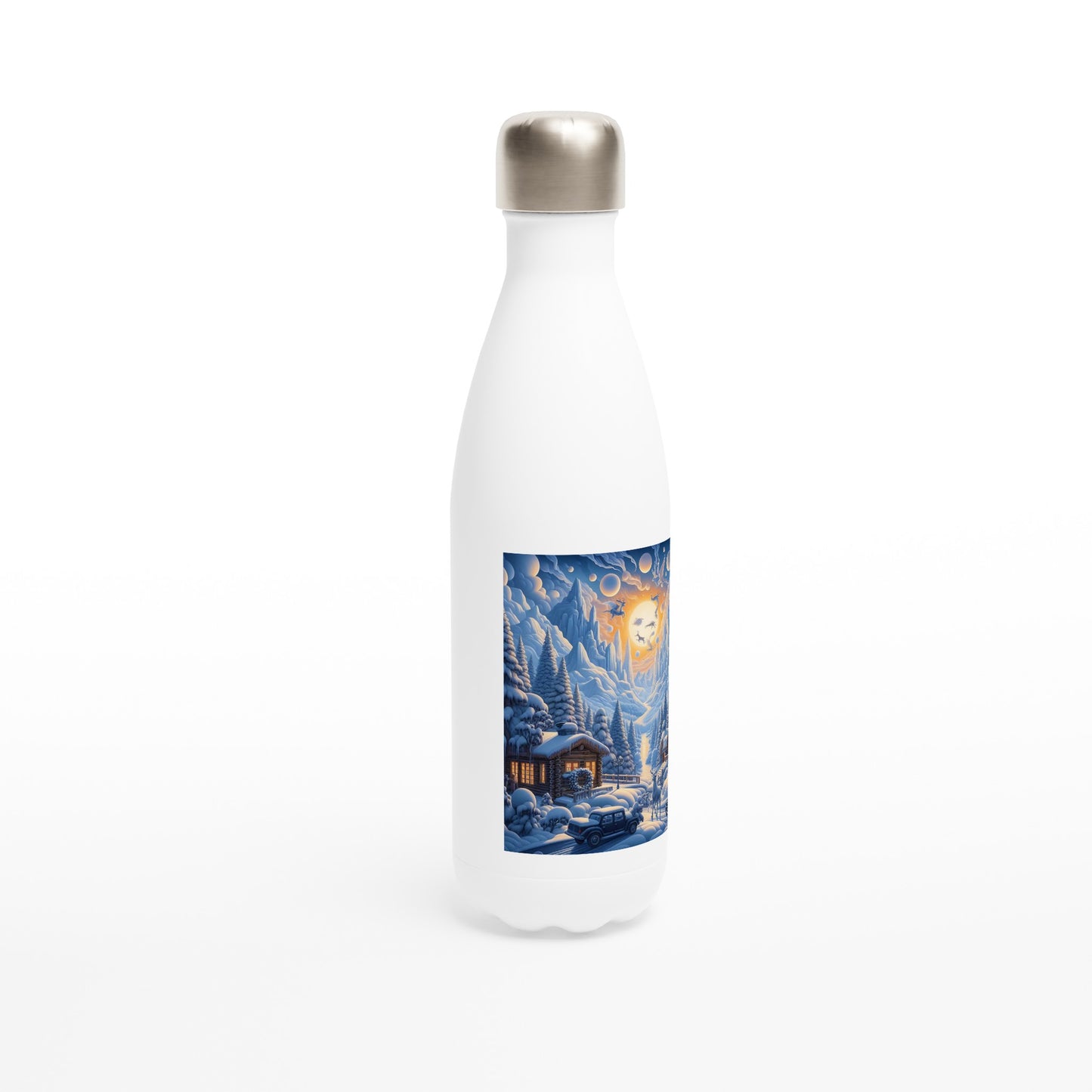 White 17oz Stainless Steel Water Bottle - Winter 230