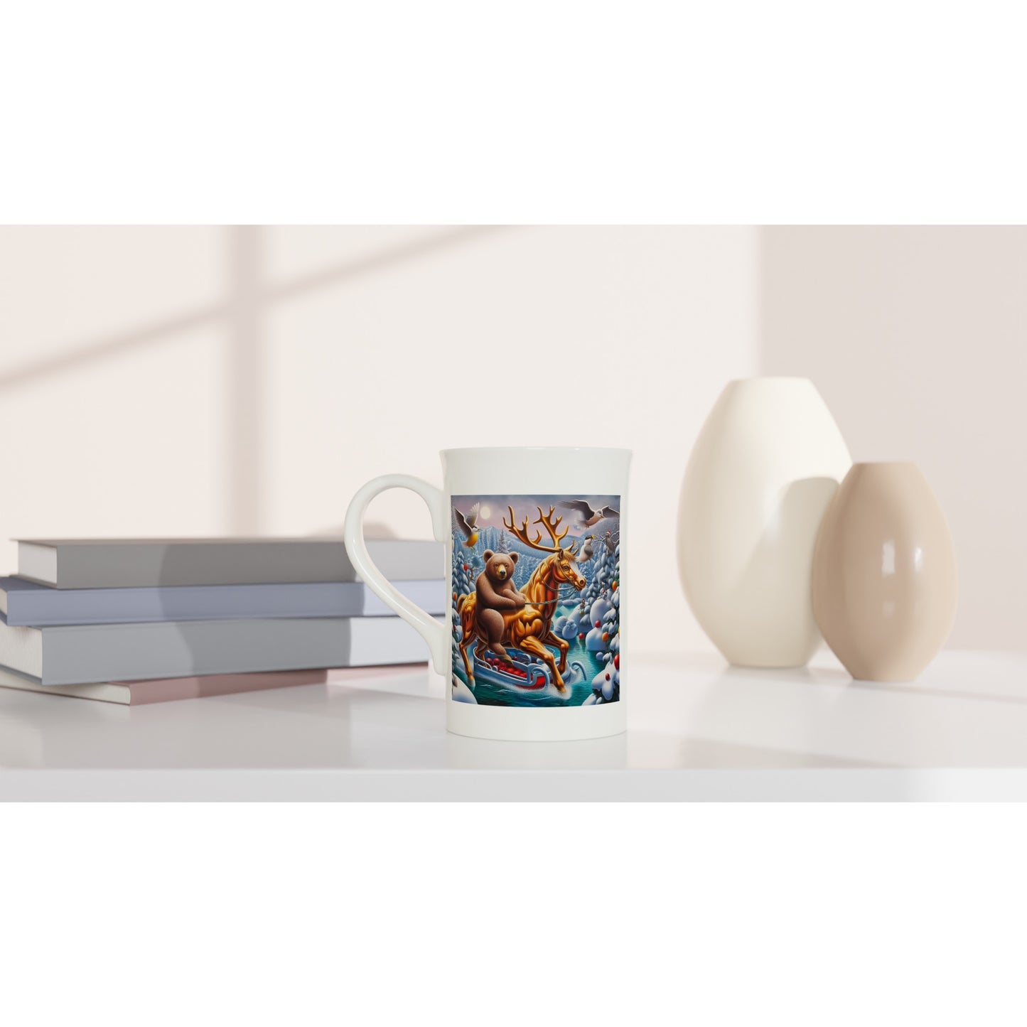 White 10oz Porcelain Slim Mug - Winter 165