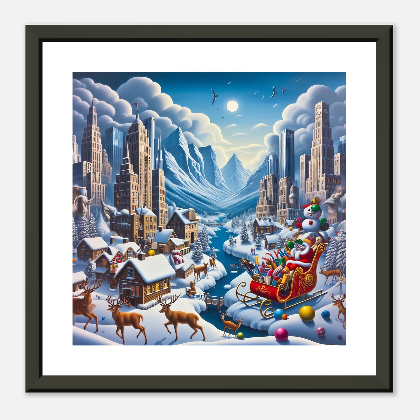 Wall Art - Winter 33 - Sleigh and river