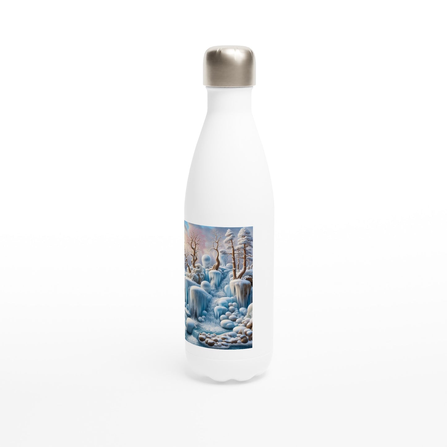 White 17oz Stainless Steel Water Bottle - Winter 92