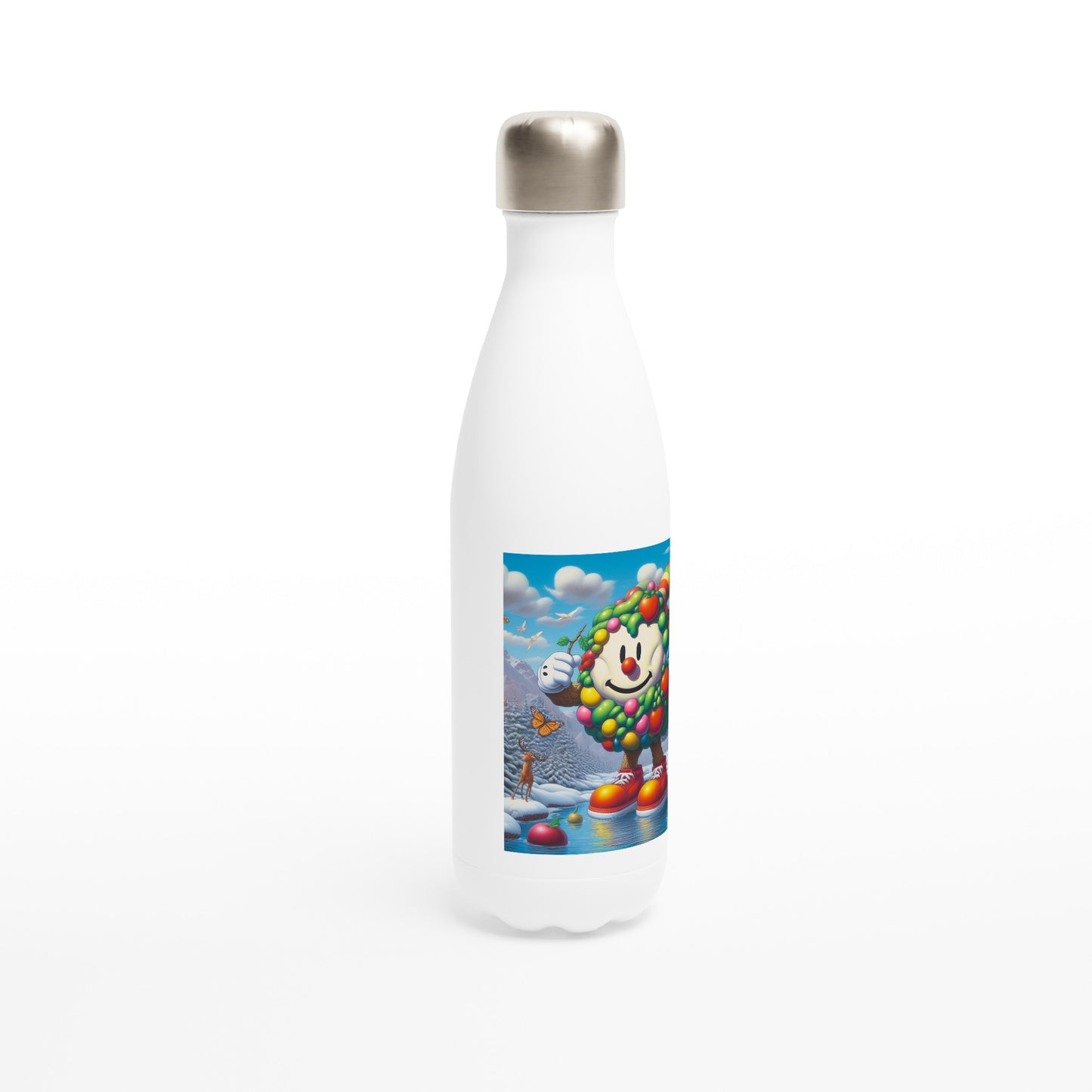 White 17oz Stainless Steel Water Bottle - Winter 93