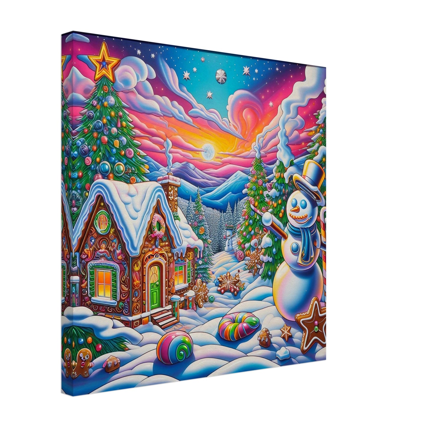 Wall art - Snowman and Gingerbread House