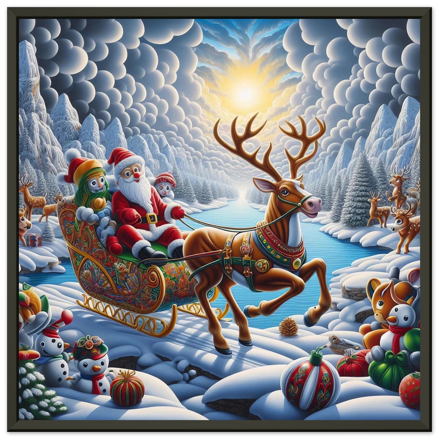 Wall art - Santa Claus and Reindeer