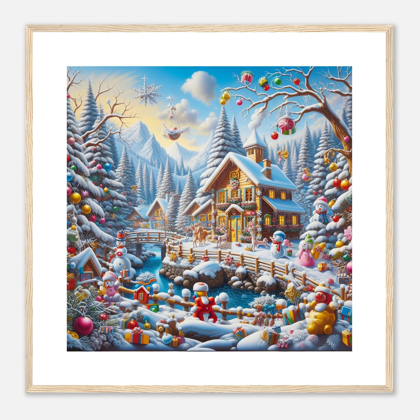 Wall Art - Winter 13 - Village nestled in a snow-covered mountain valley