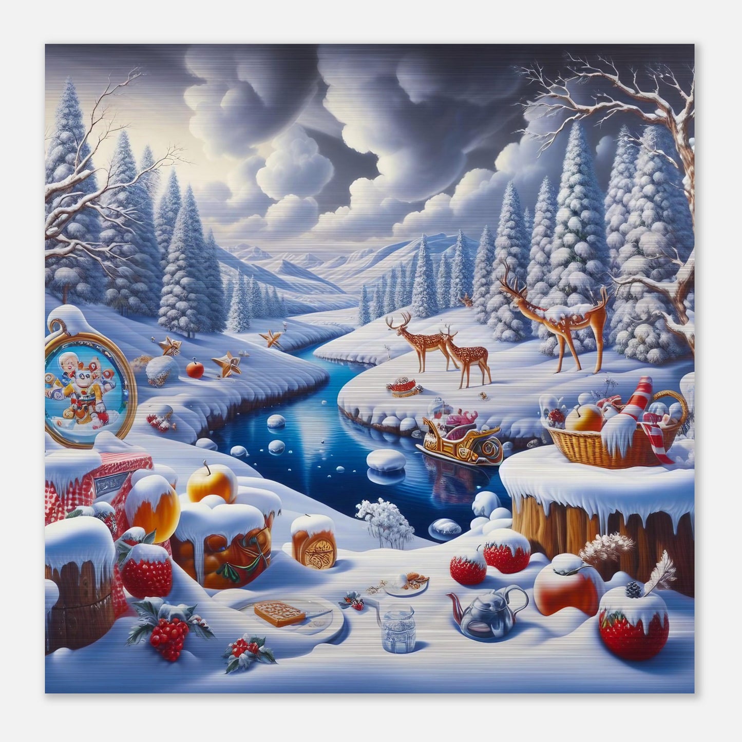 Wall Art - Winter 60 - Fruits and a river