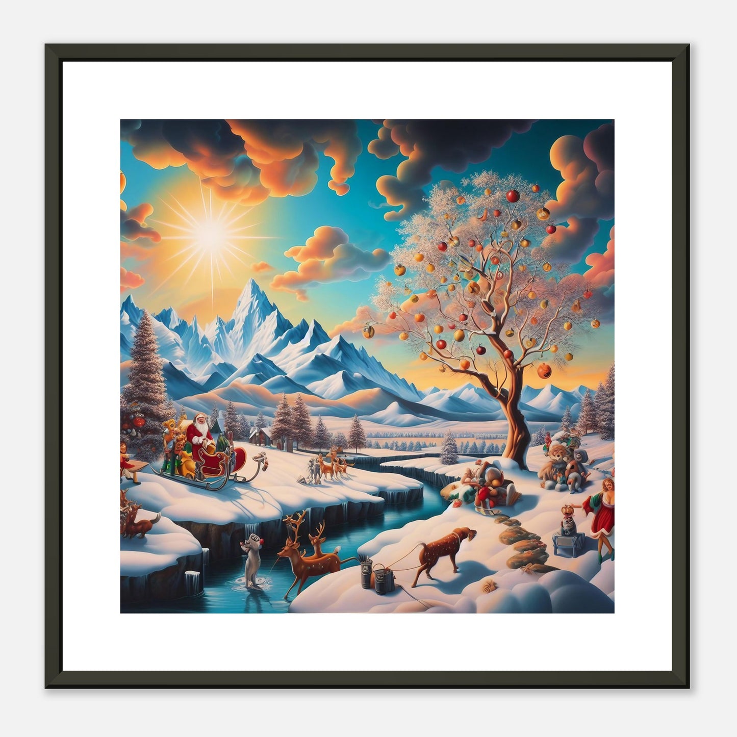 Wall Art - Winter 26 - Santa Claus and a tree