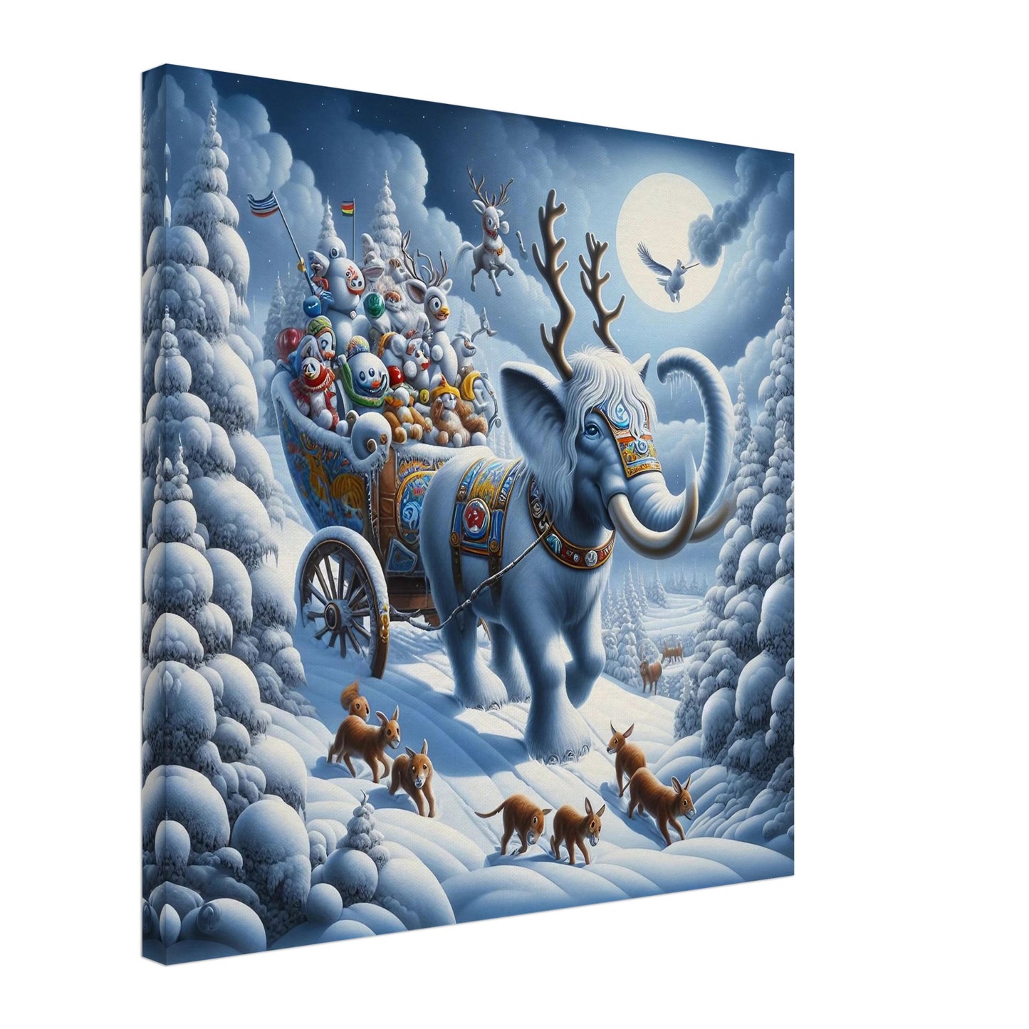 Wall art - Elephant in snow at night