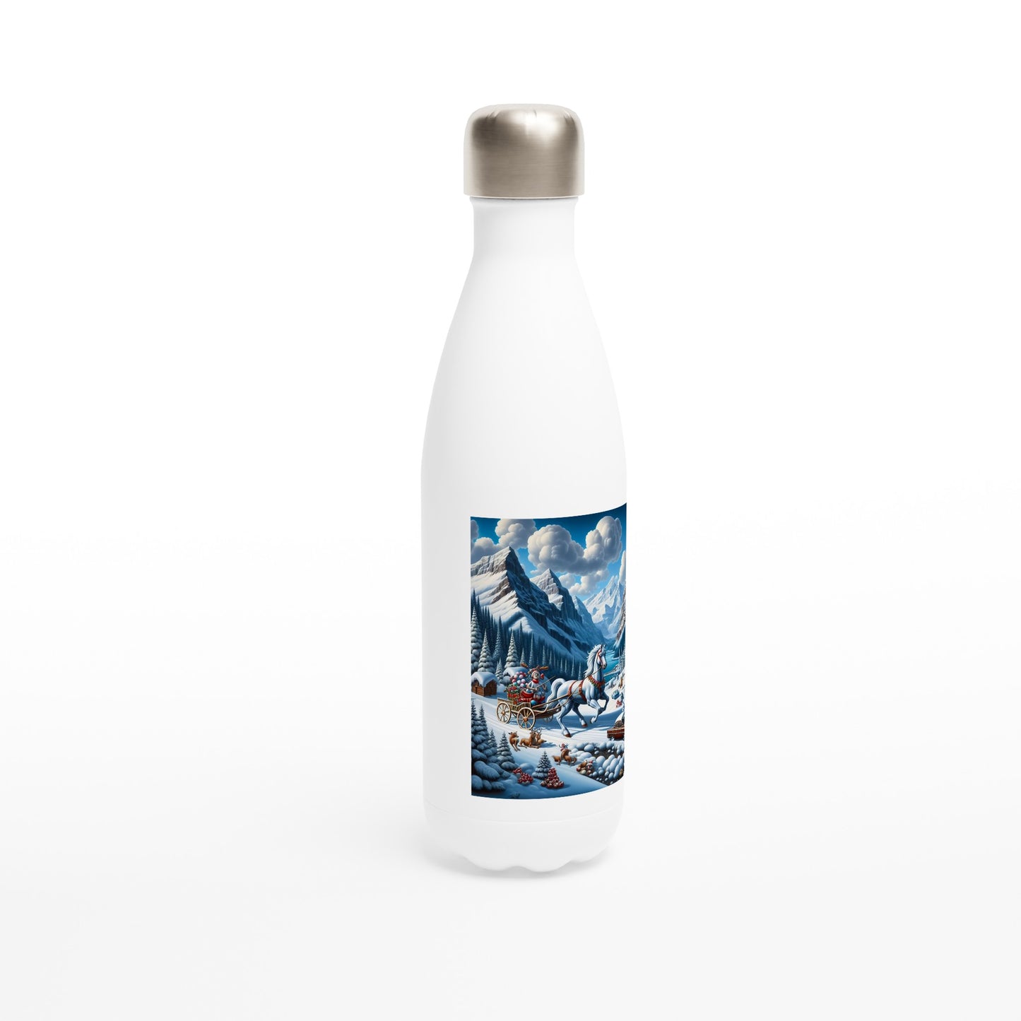 White 17oz Stainless Steel Water Bottle - Winter 107