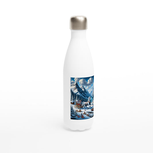 White 17oz Stainless Steel Water Bottle - Winter 107