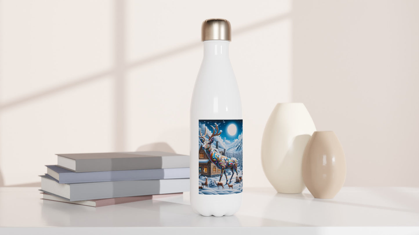 White 17oz Stainless Steel Water Bottle - Winter 131