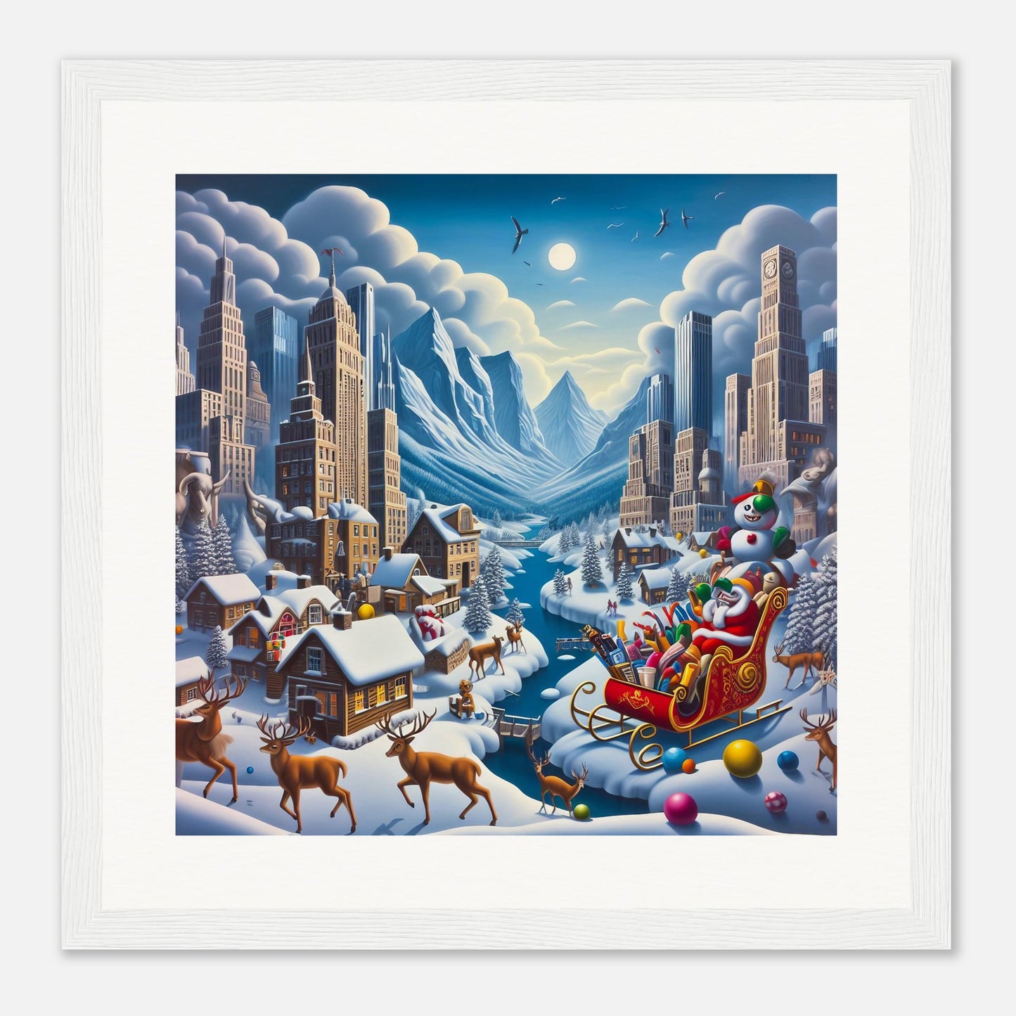 Wall Art - Winter 33 - Sleigh and river