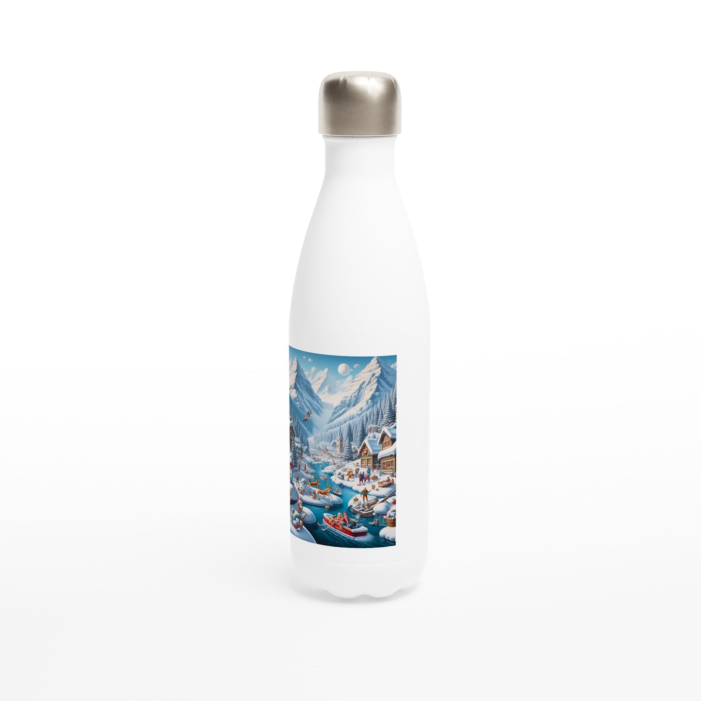 White 17oz Stainless Steel Water Bottle - Winter 232