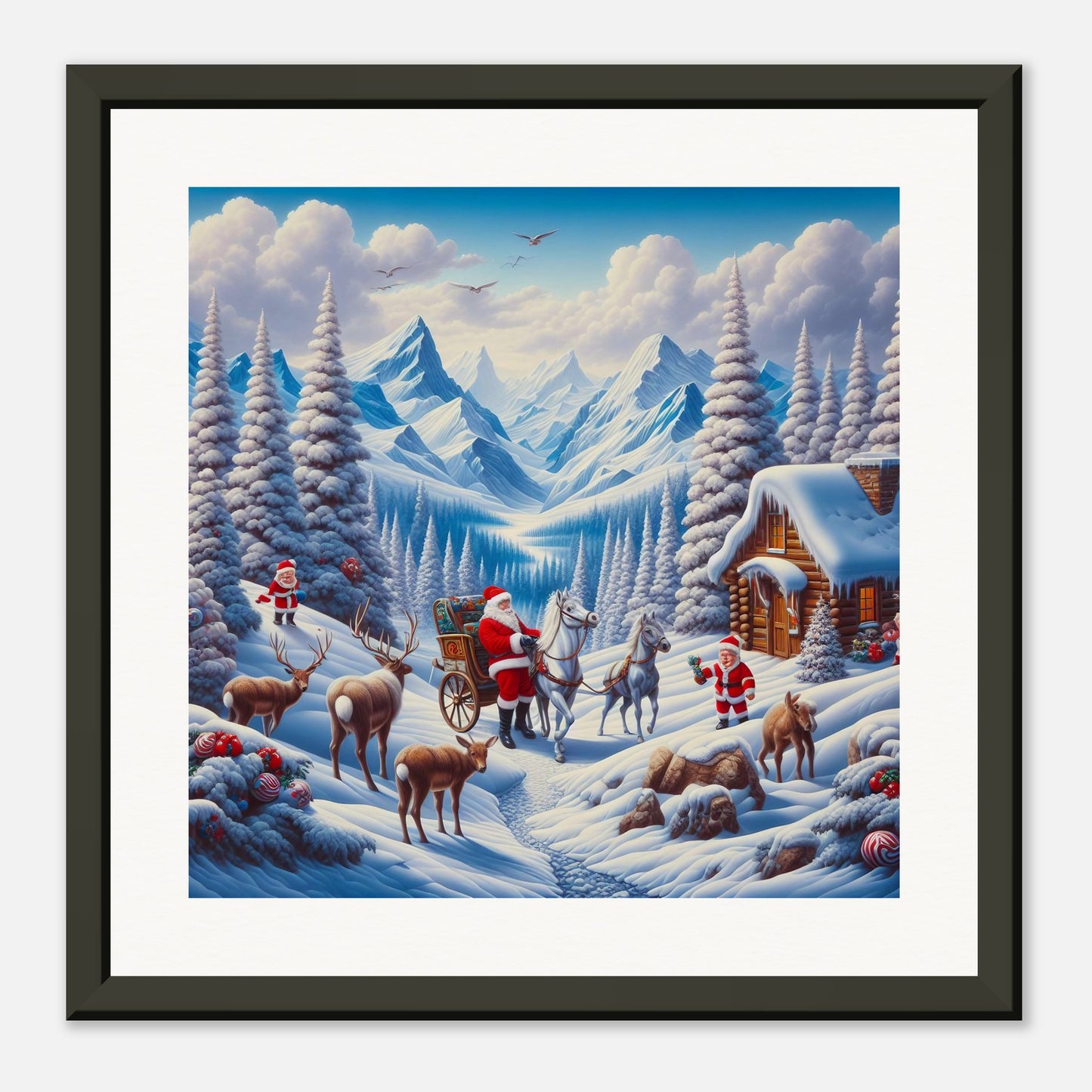 Wall Art - Winter 55 - Santa Claus and horses
