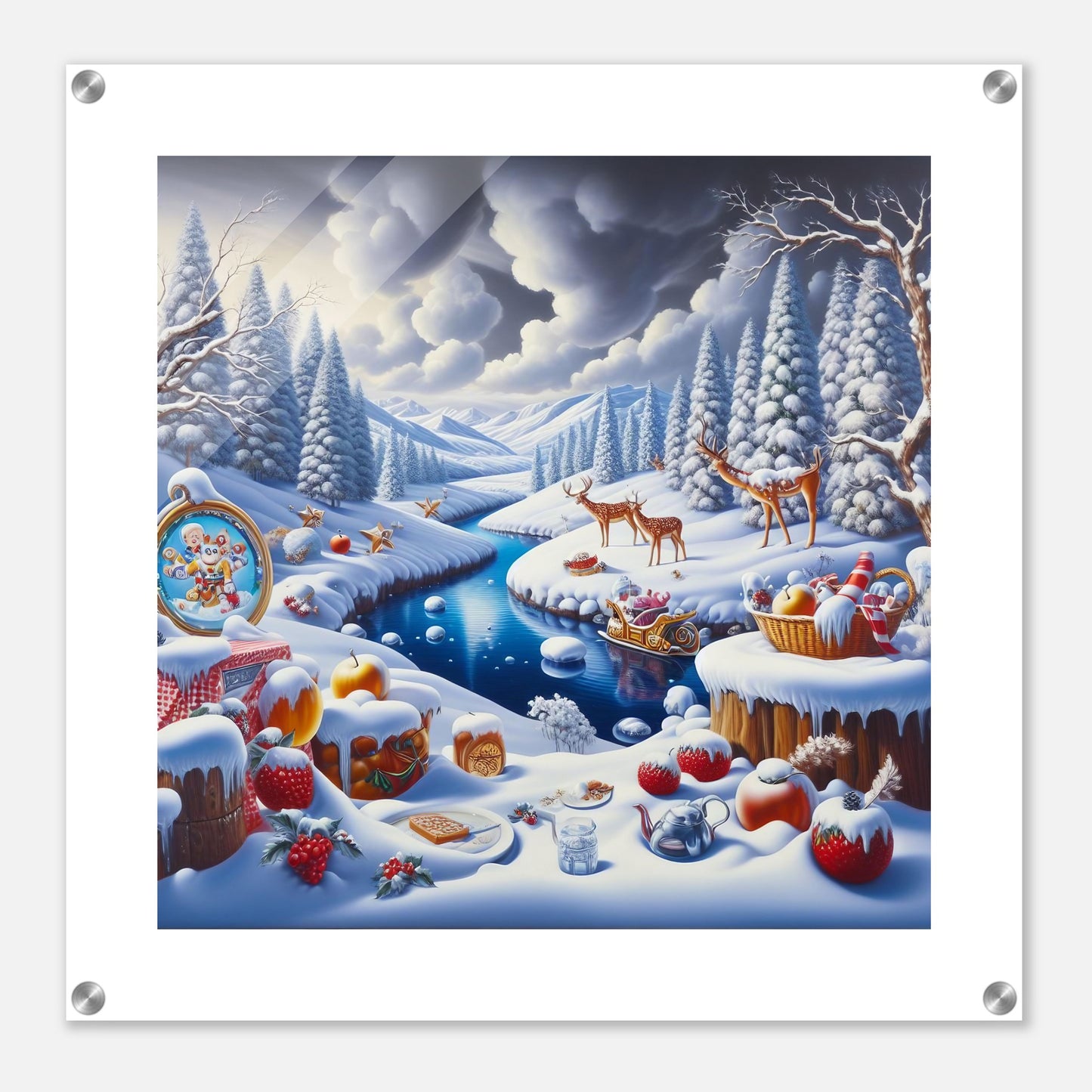 Wall Art - Winter 60 - Fruits and a river