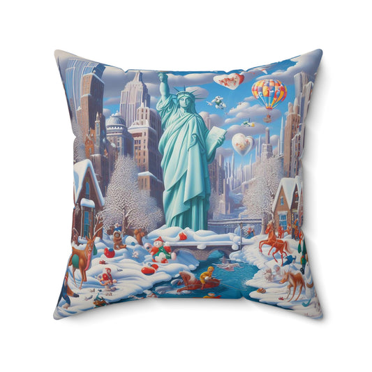 Spun Polyester Square Pillow - Winter 144