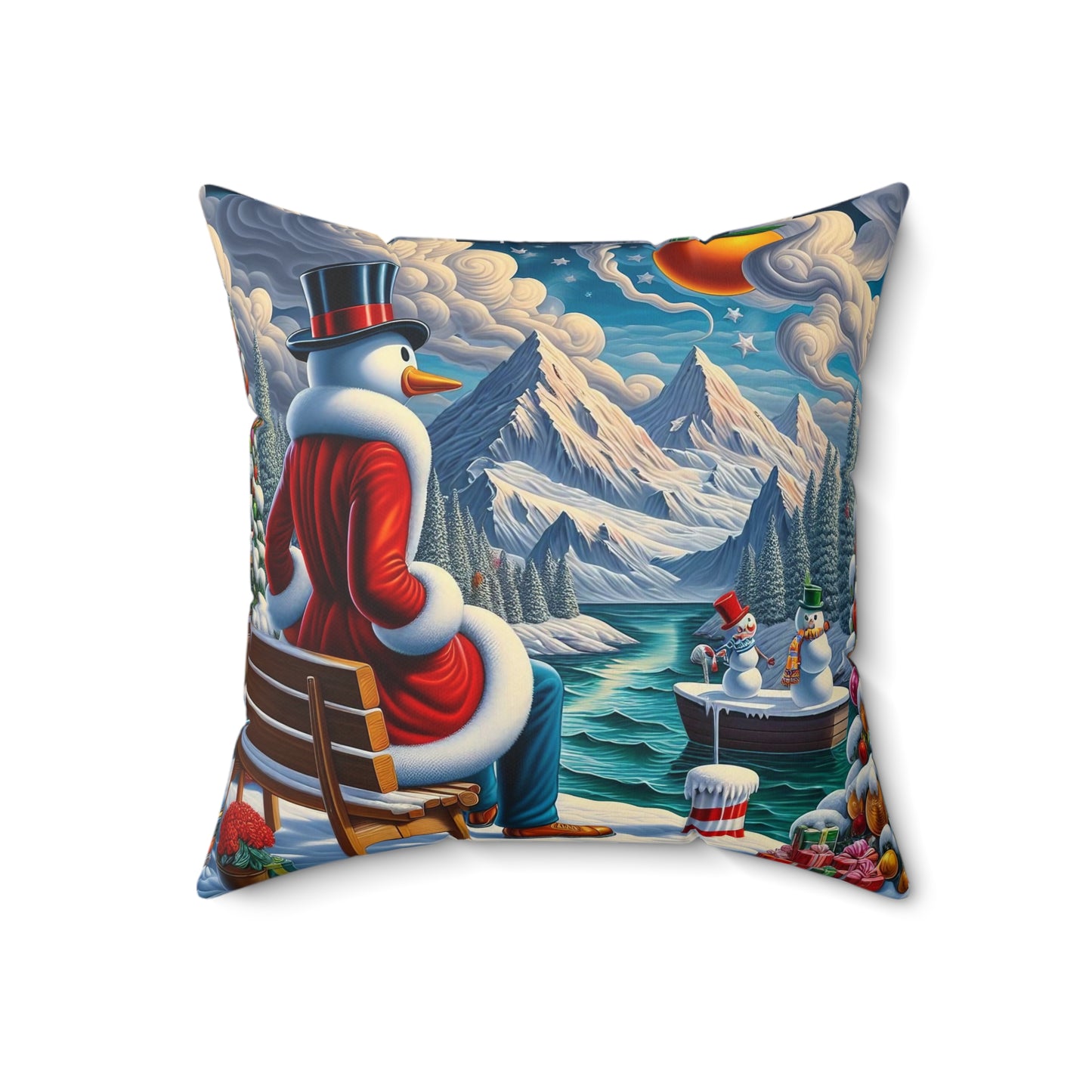 Spun Polyester Square Pillow - Winter 101