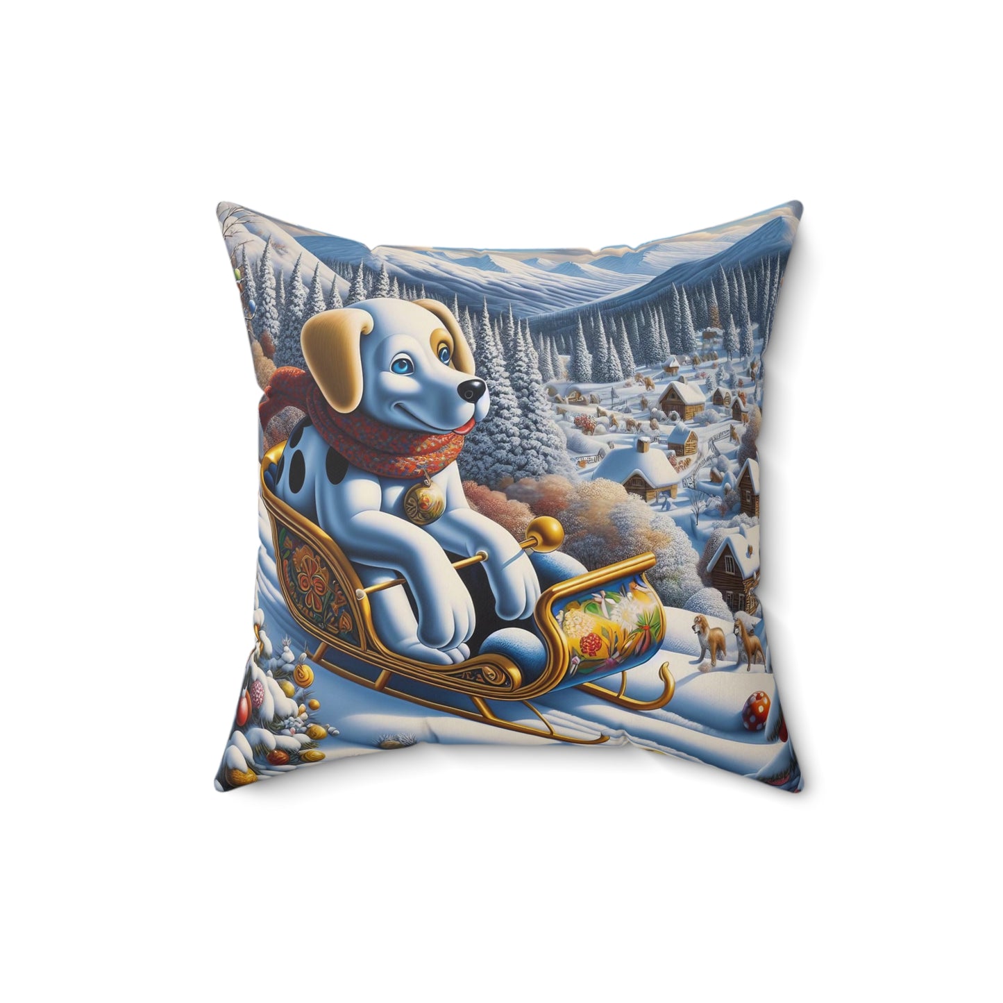 Spun Polyester Square Pillow - Winter 142