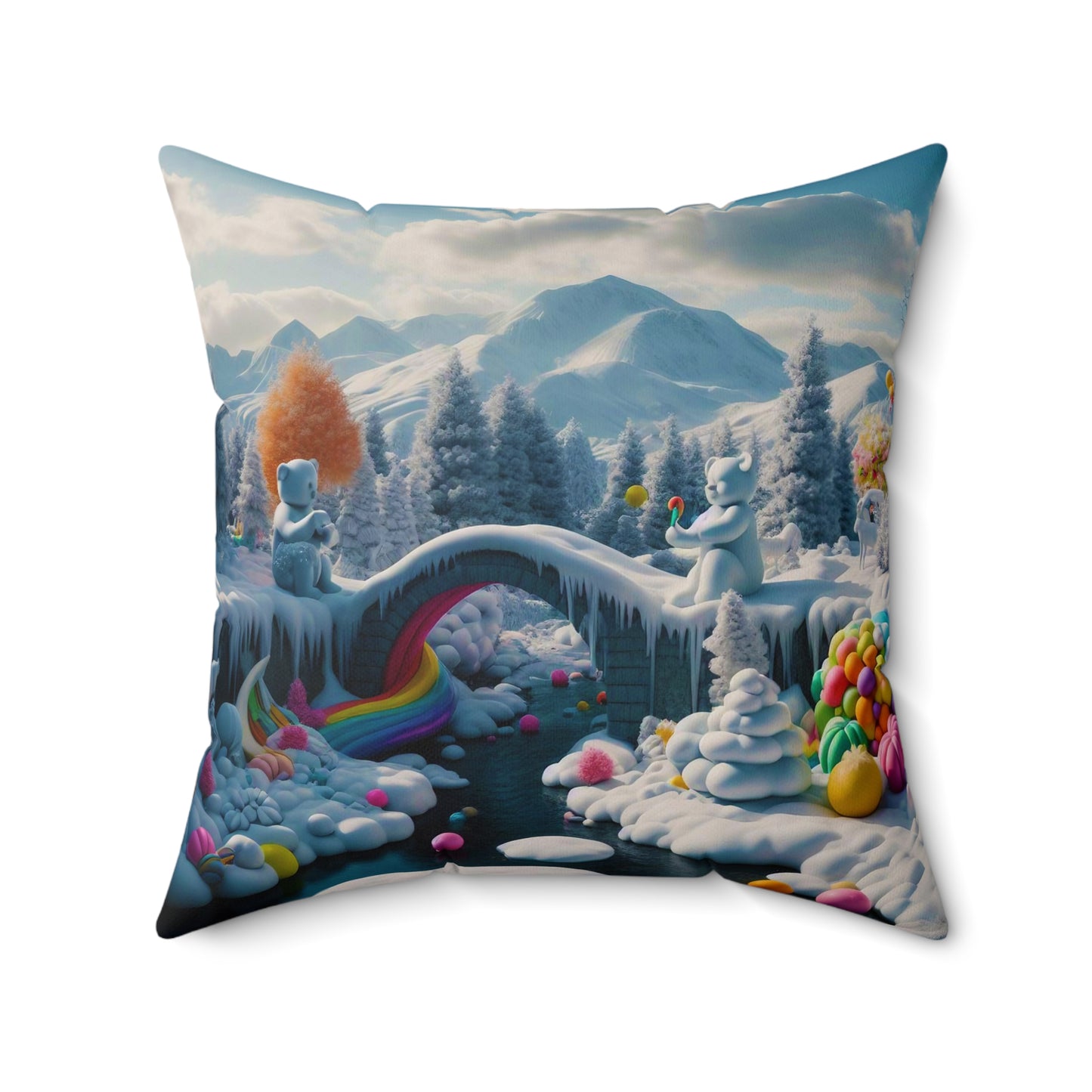 Spun Polyester Square Pillow - Winter 206