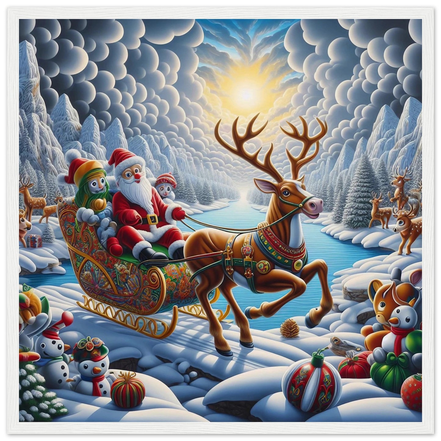 Wall art - Santa Claus and Reindeer