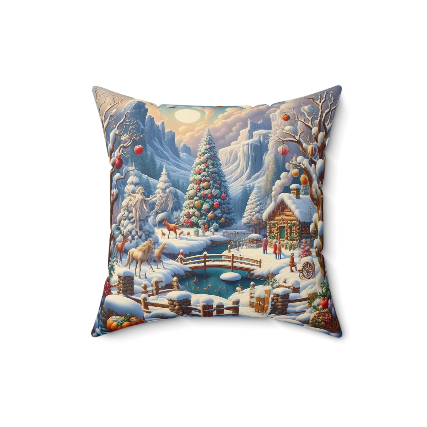 Spun Polyester Square Pillow - Winter 233