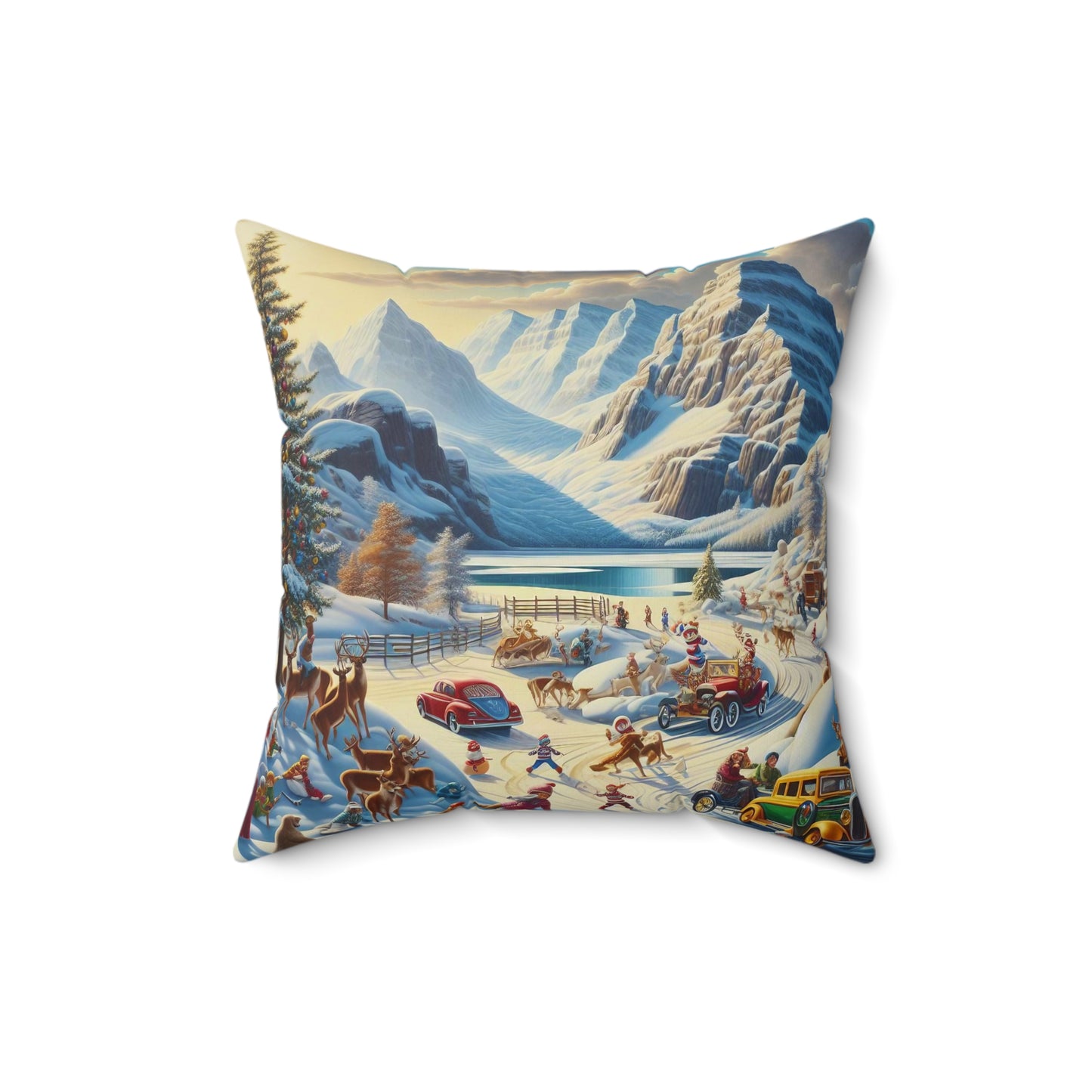 Spun Polyester Square Pillow - Winter 243