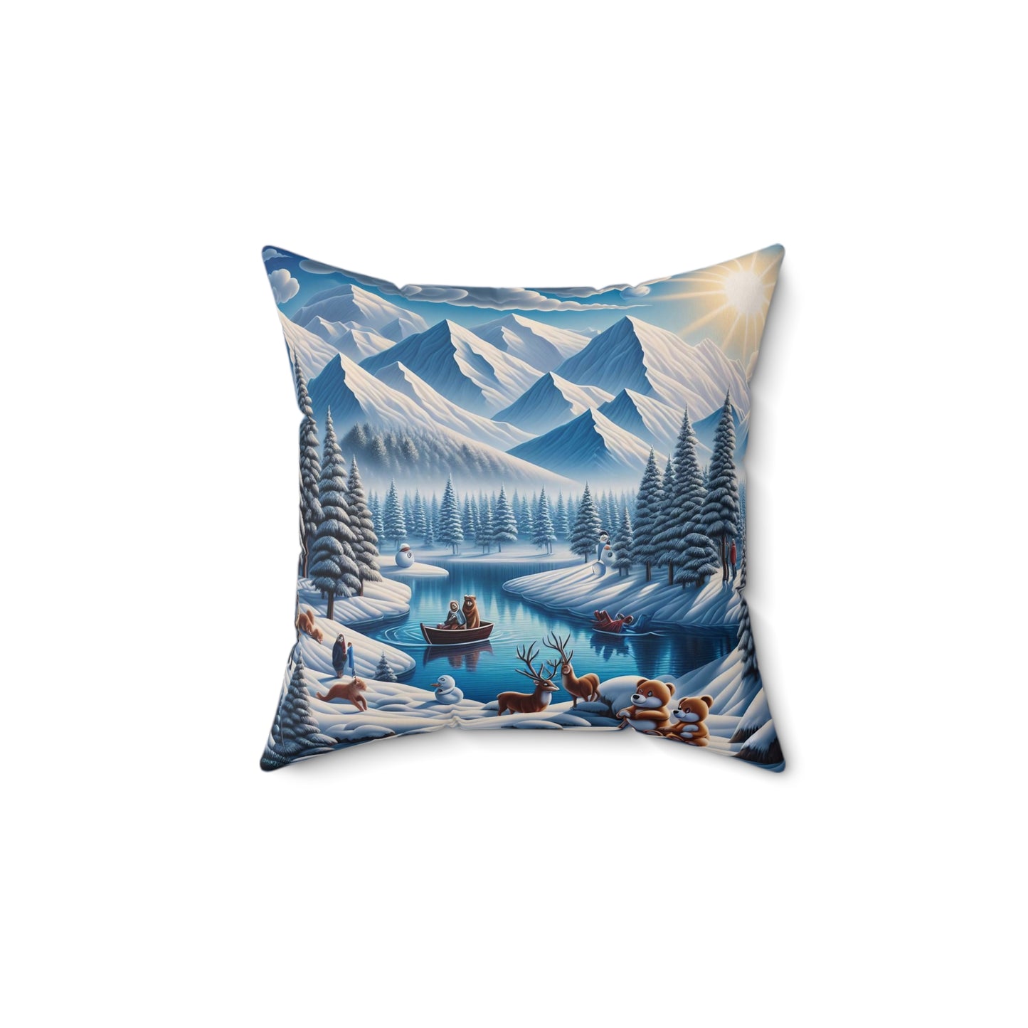 Spun Polyester Square Pillow - Winter 171