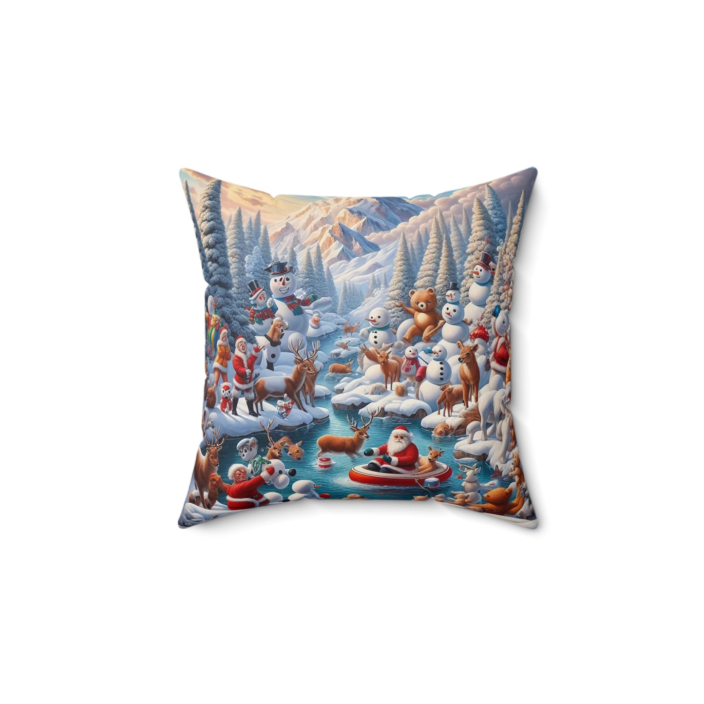 Spun Polyester Square Pillow - Winter 138