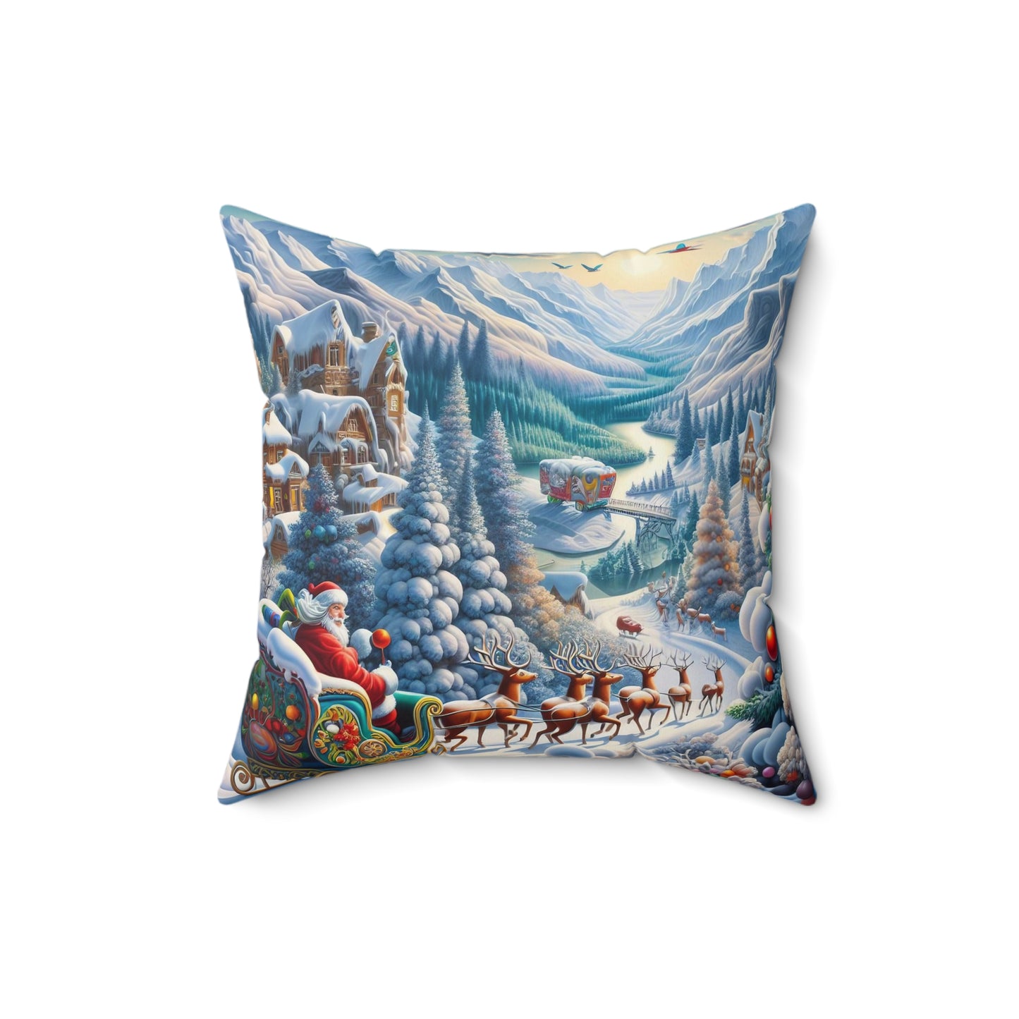 Spun Polyester Square Pillow - Winter 113