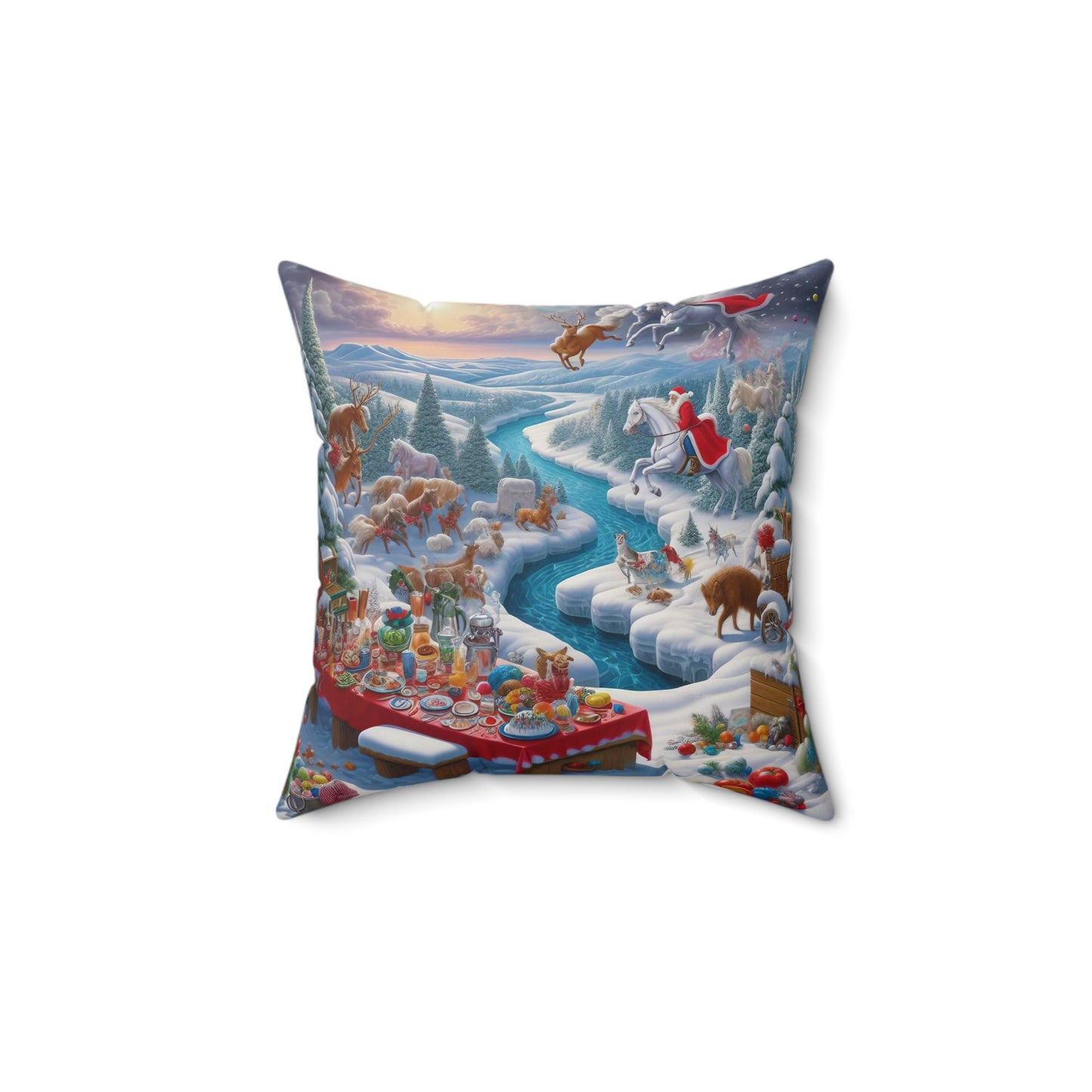 Spun Polyester Square Pillow - Winter 143