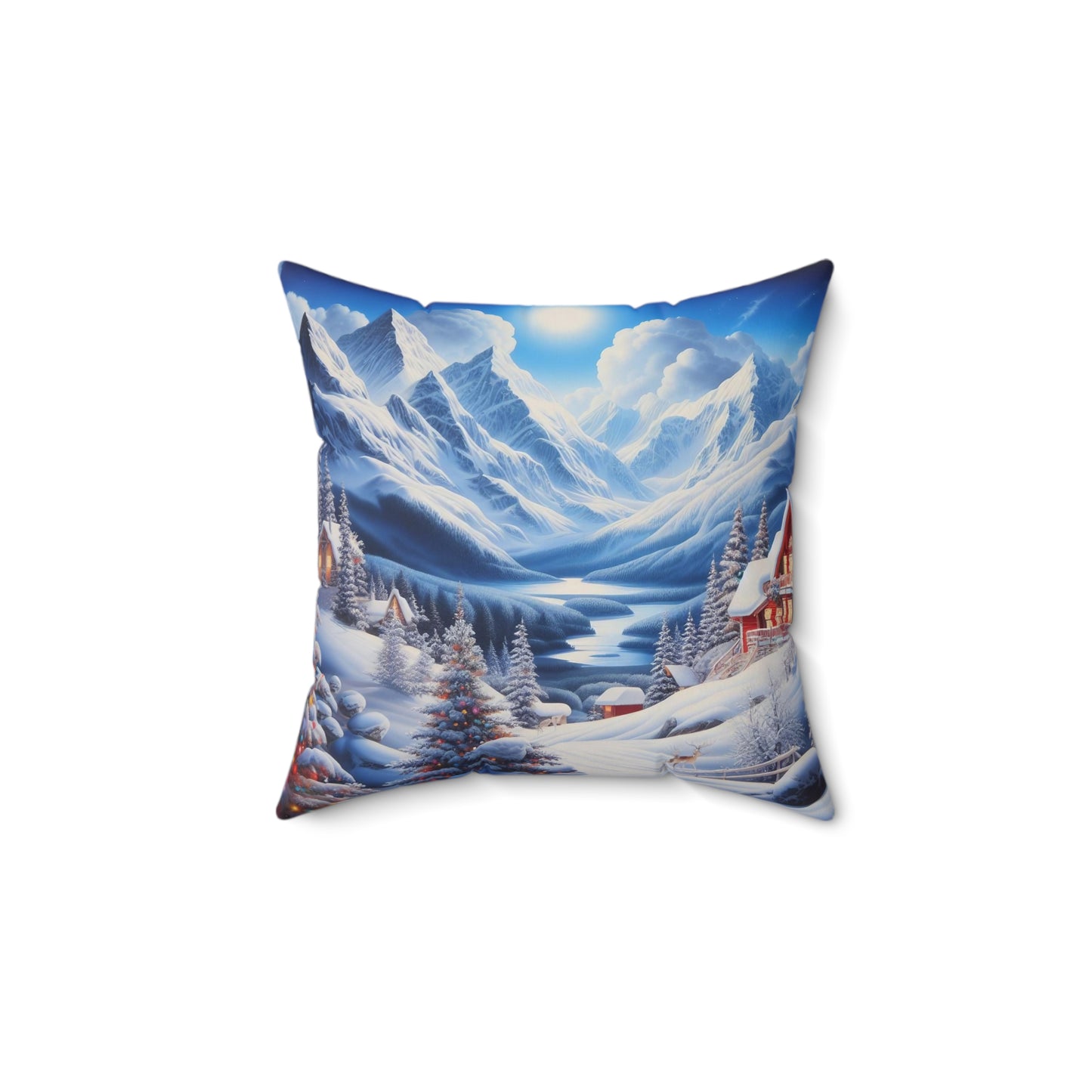 Spun Polyester Square Pillow - Winter 106