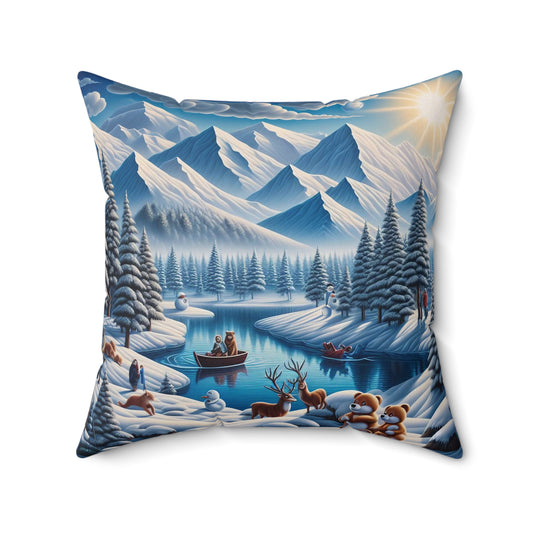 Spun Polyester Square Pillow - Winter 171